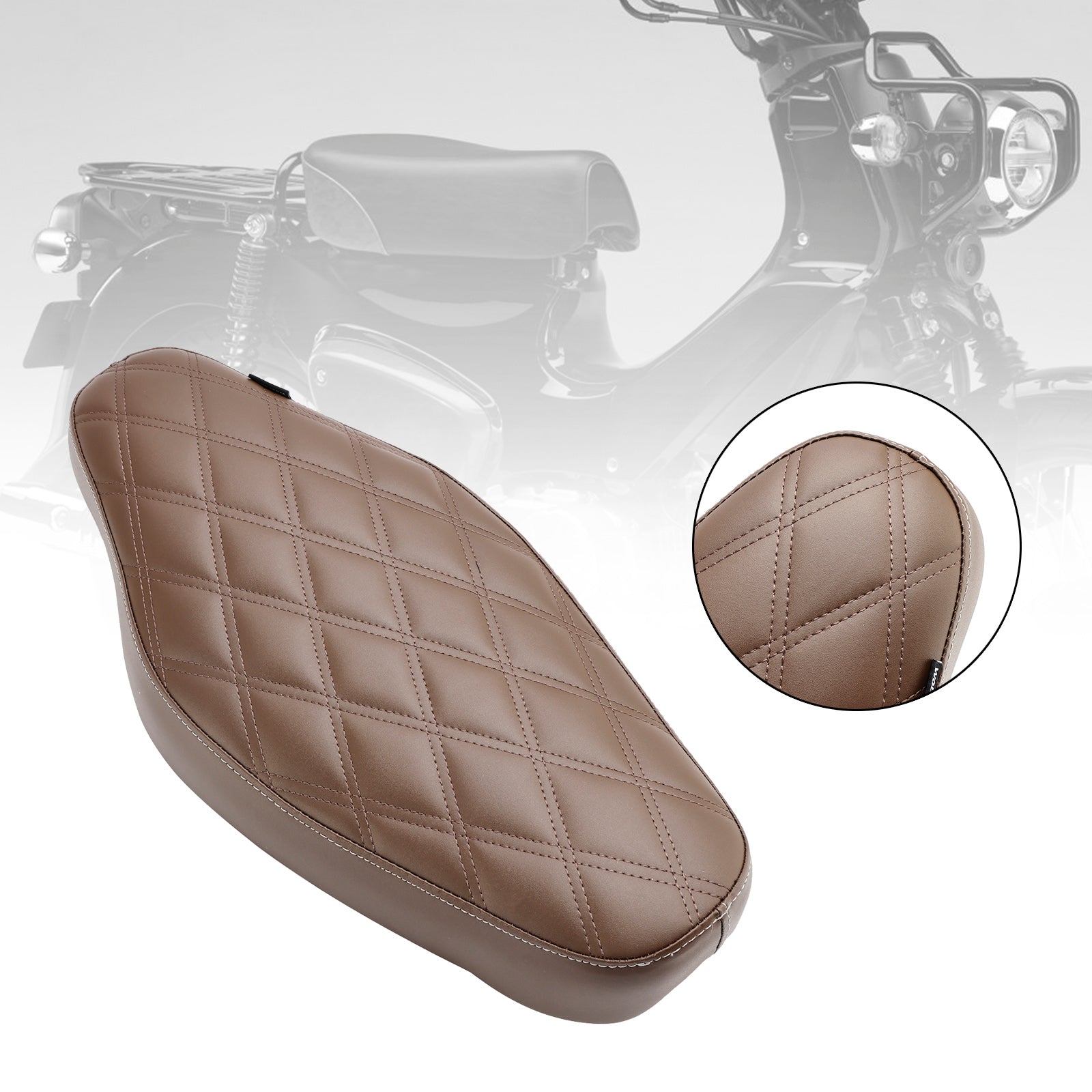 Honda Cross Cub CC110 2023 : Reemplazo del asiento del conductor delantero y trasero, marrón