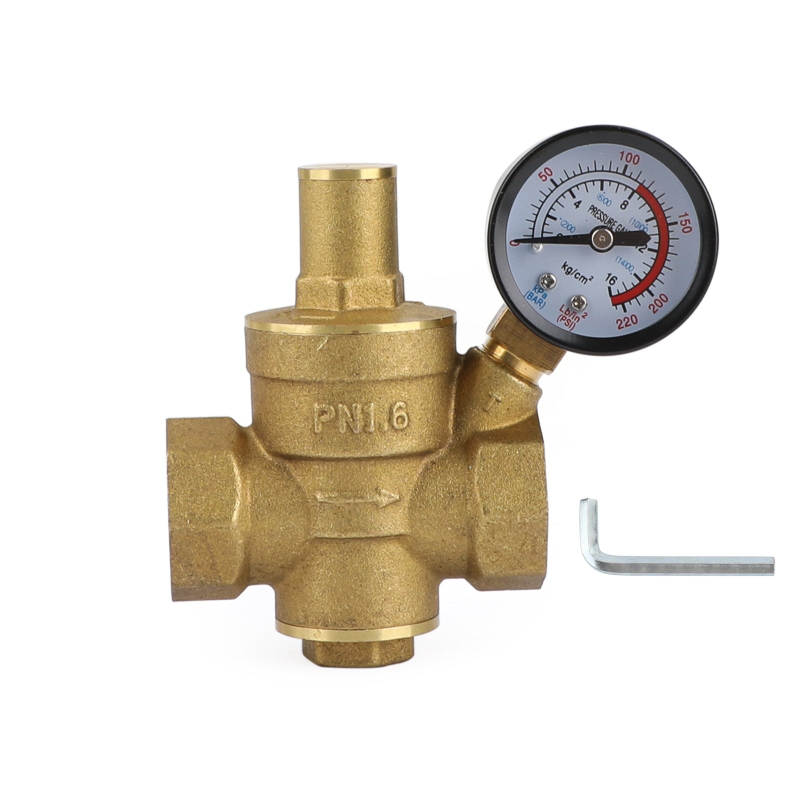 DN20 NPT 3/4" Réglable Laiton Eau Régulateur De Pression Réducteur Avec Jauge