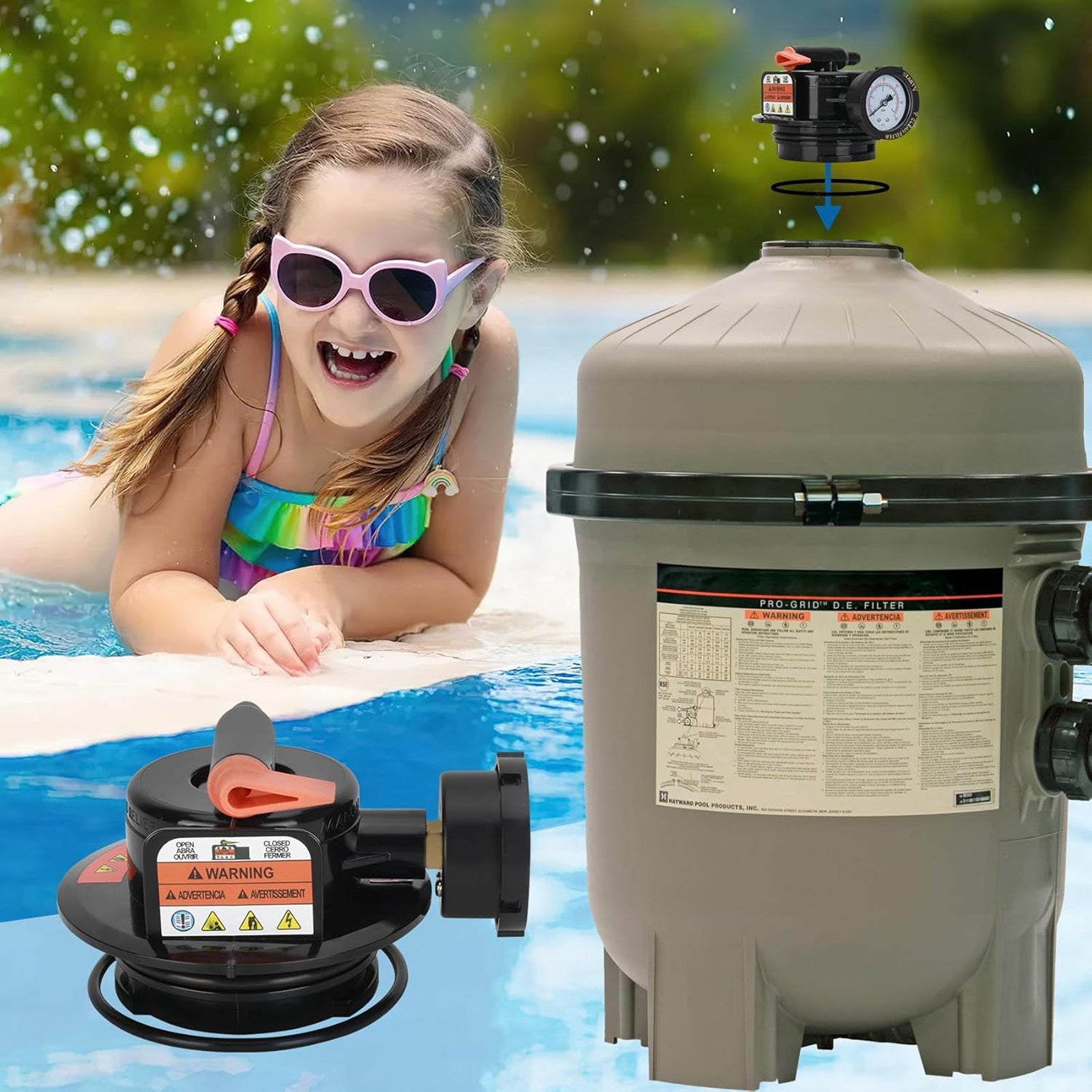 DEX2420MAR2 Zespół ręcznego odpowietrzania filtra basenowego z wkładem