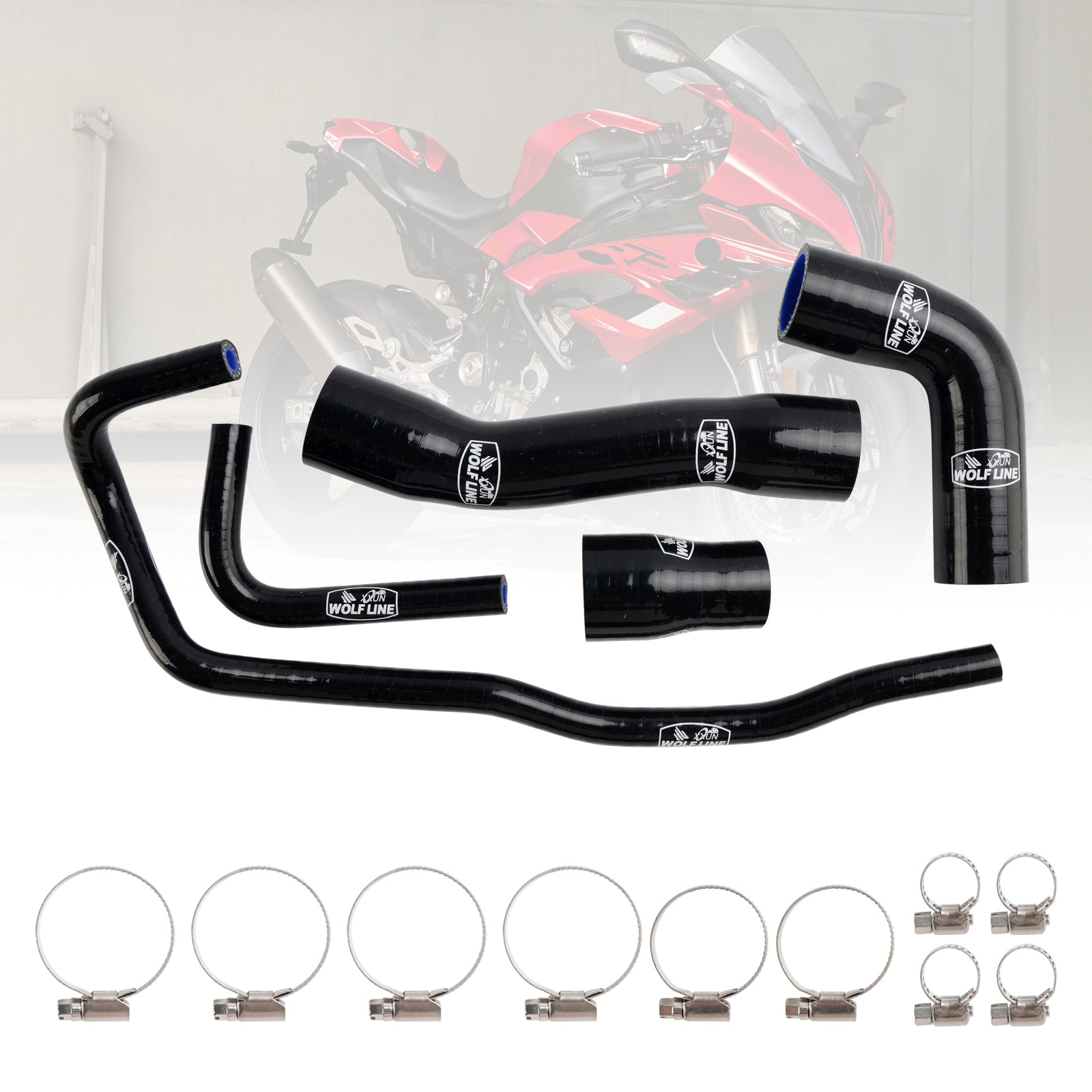 Kit de durites de refroidissement en silicone pour radiateur BMW S1000RR 2019-2023
