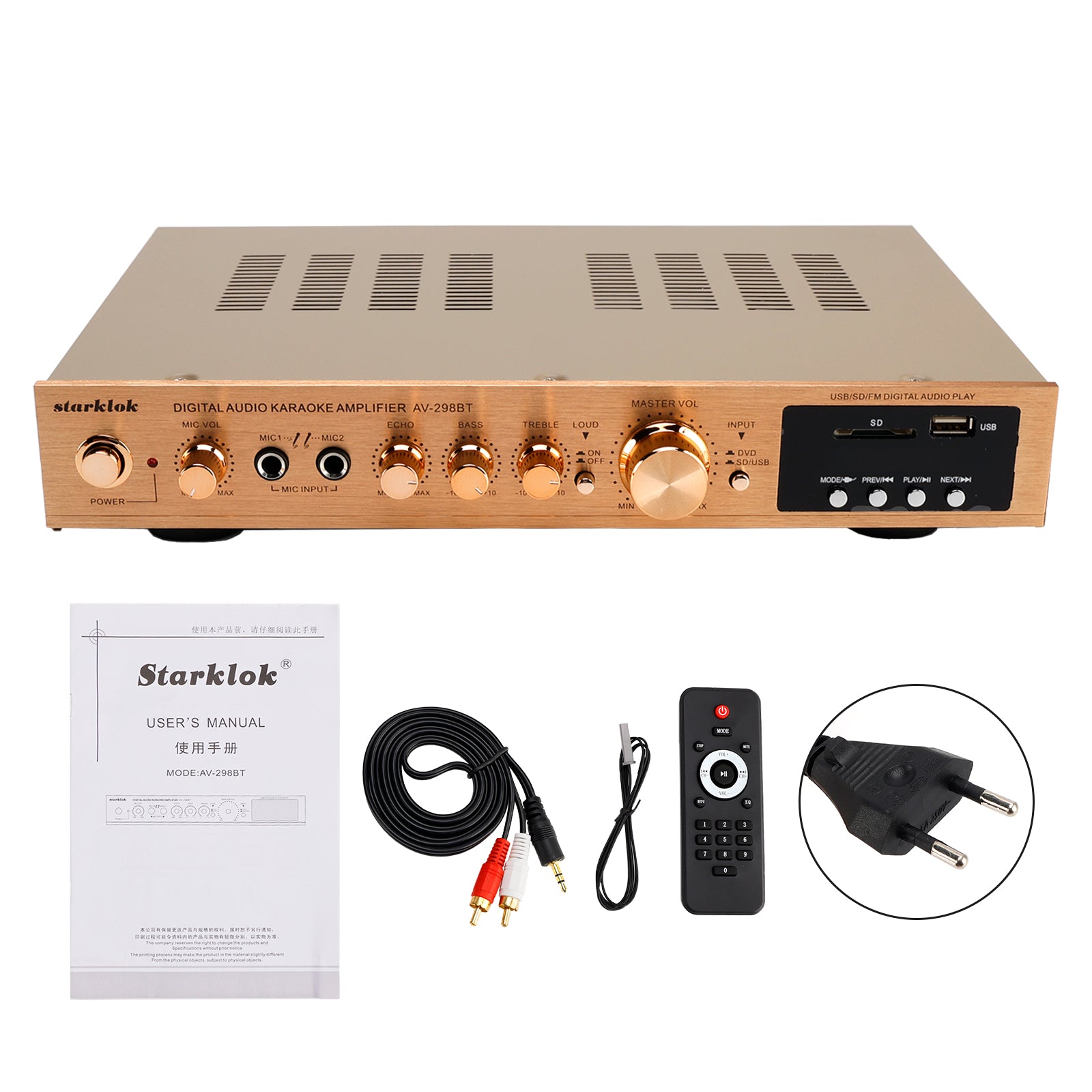 2000W 5CH Power Amplificateurs Amplifier Hi-Fi stéréo AV Surround FM Home Cinéma