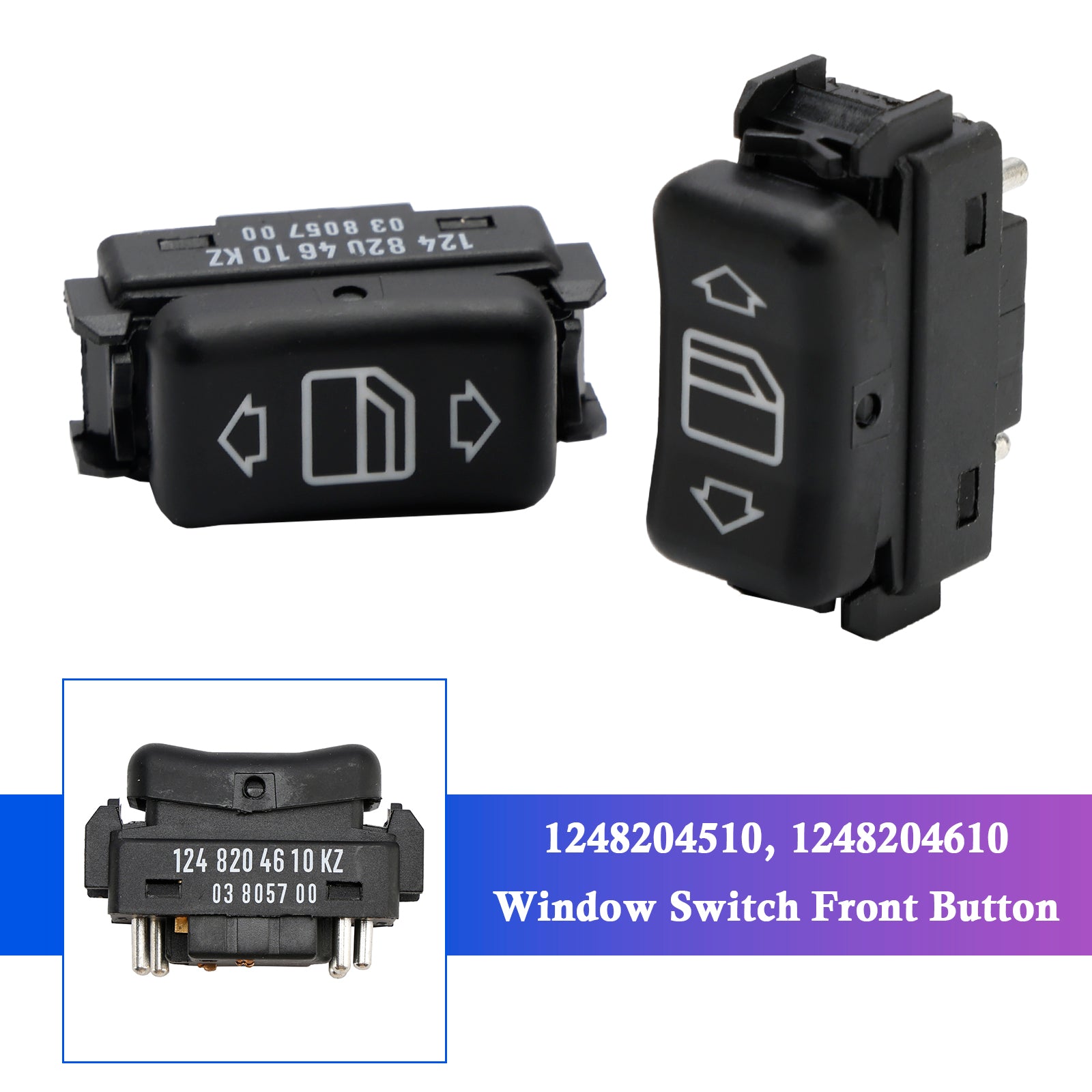 2X Botón de interruptor de ventana eléctrica de consola frontal para Mercedes Benz W124 S126 W190