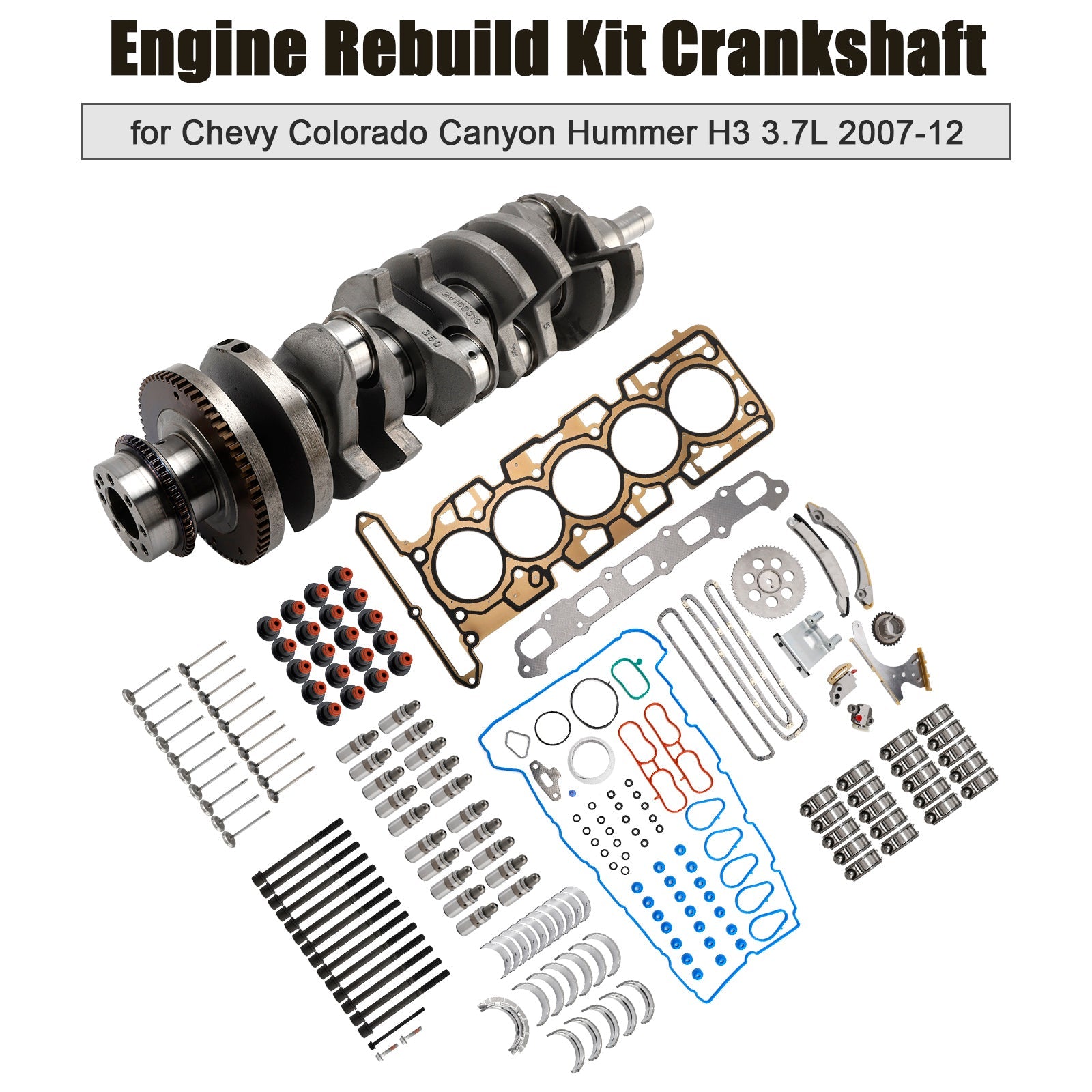 Kit de réfection moteur (vilebrequin) pour Chevrolet Colorado 3.7L 3654CC 223CID L5 DOHC (2007-2012) - Référence : 89017791 HS26390PT