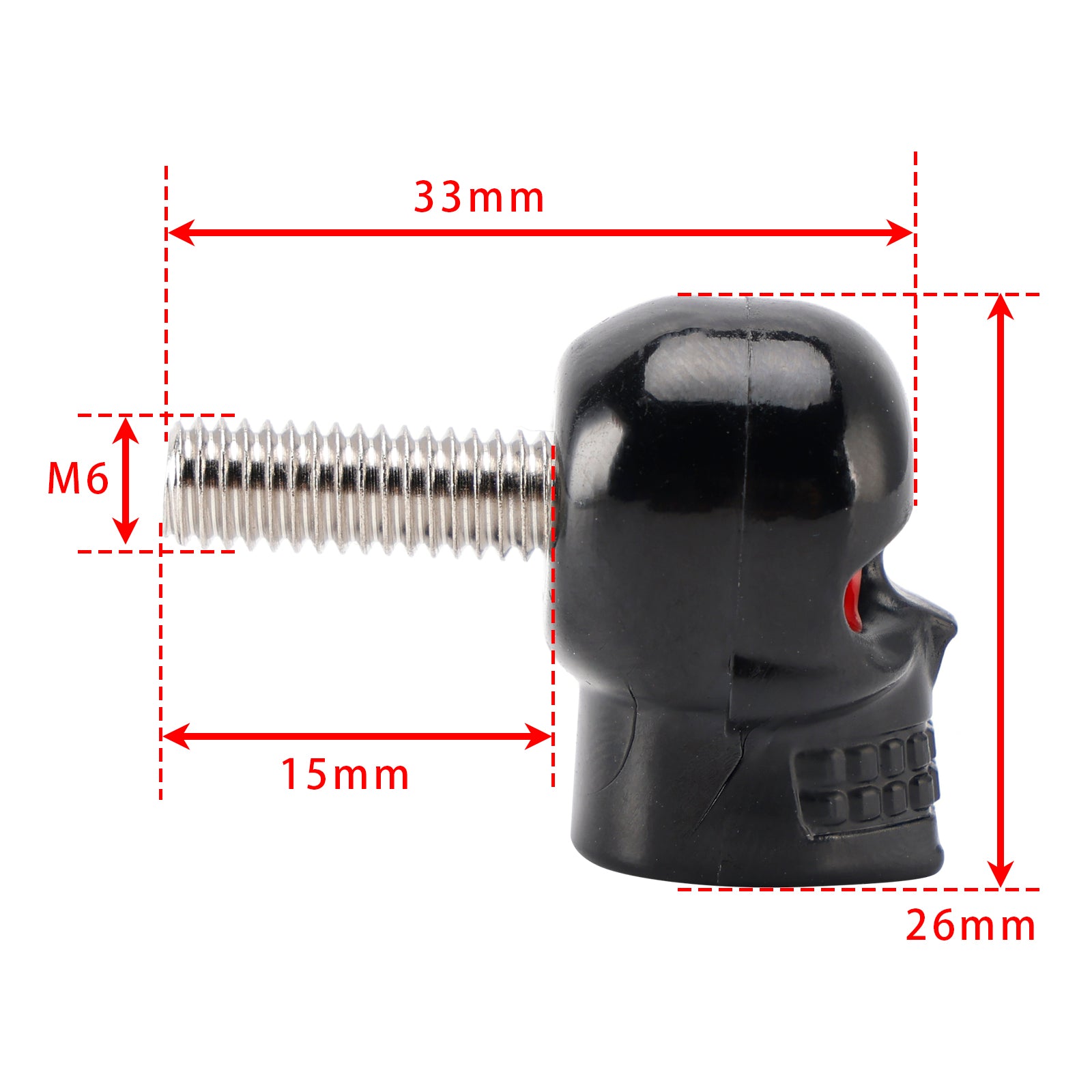 M6 Tornillo de plástico negro para matrícula, calavera, marco, hardware, conjunto de 2