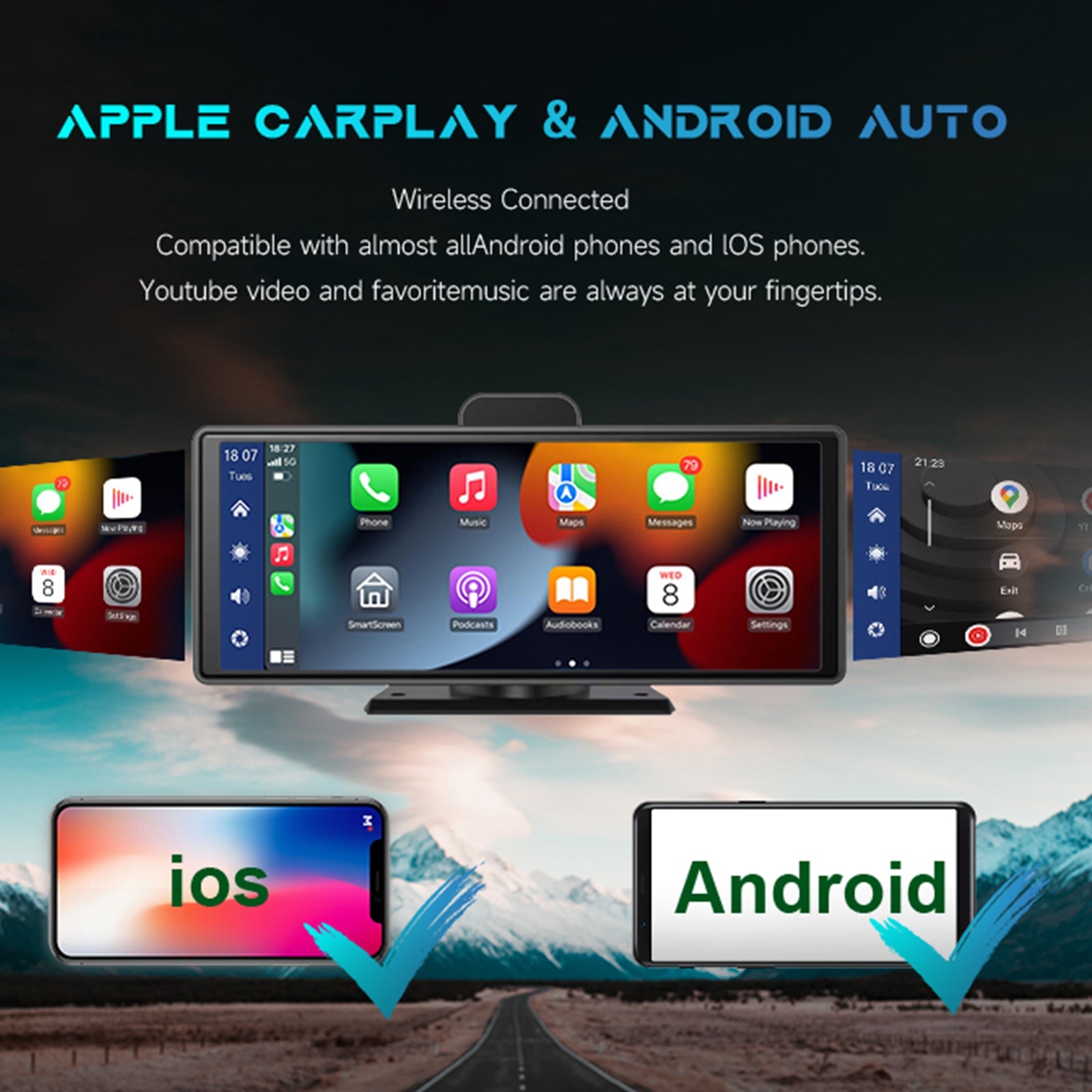 Formato NTSC DVR con pantalla inteligente de 10,26 pulgadas para autobús y camión RV + cámara de visión trasera