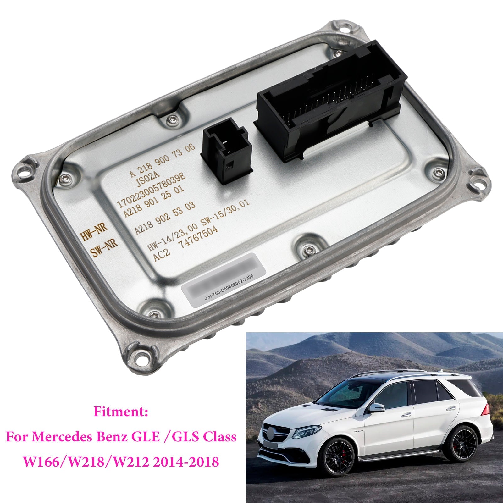 Módulo de control del balasto de los faros de la clase GLE/GLS de Mercedes-Benz W166/W218/W212 (2014-2018) A2189007306