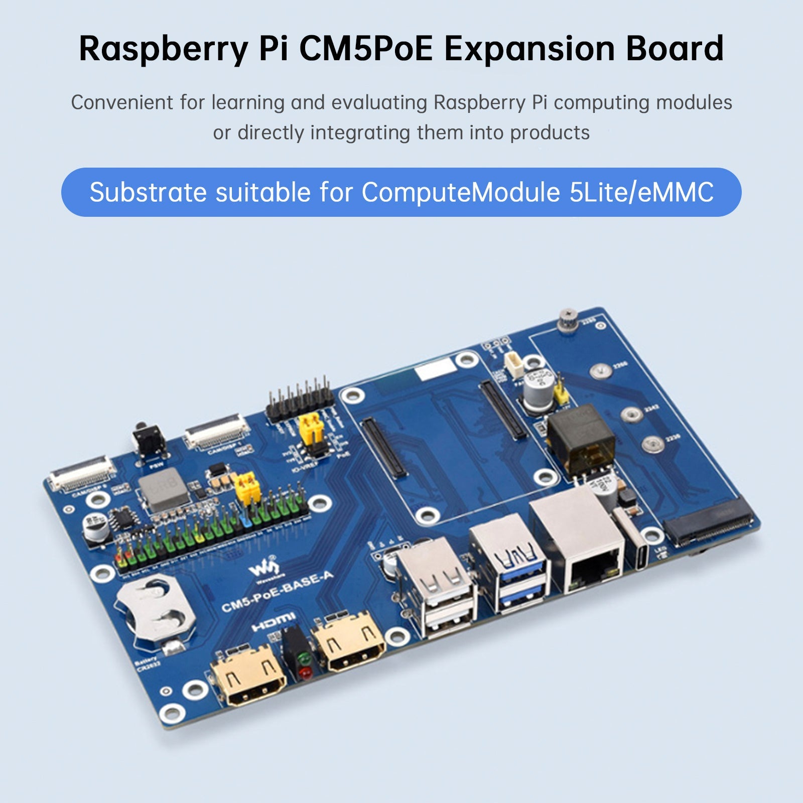 Modulo di estensione Poe Raspberry Pi CM5, M.2 NVME Compatibile Card