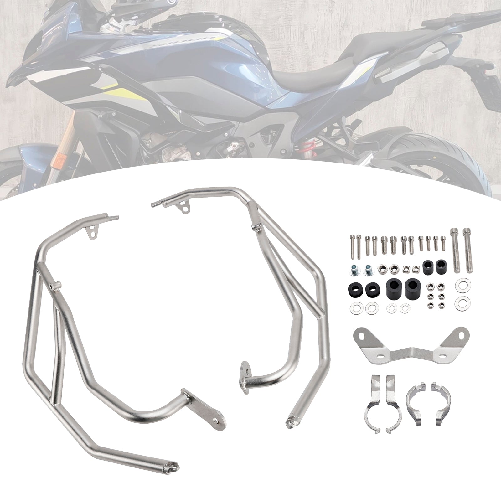 Pare-chocs avant, protection moteur et cadre en acier pour BMW S1000Xr et M1000Xr (2024-2025).