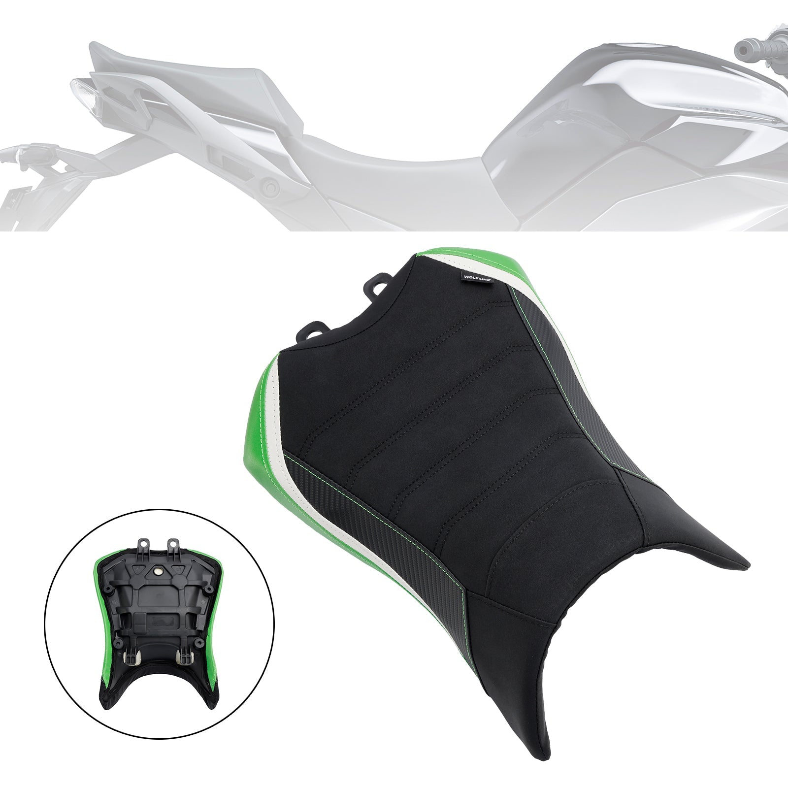 Saddle Front Raid Green dla Kawasaki Ninja 1000SX 2022-2023