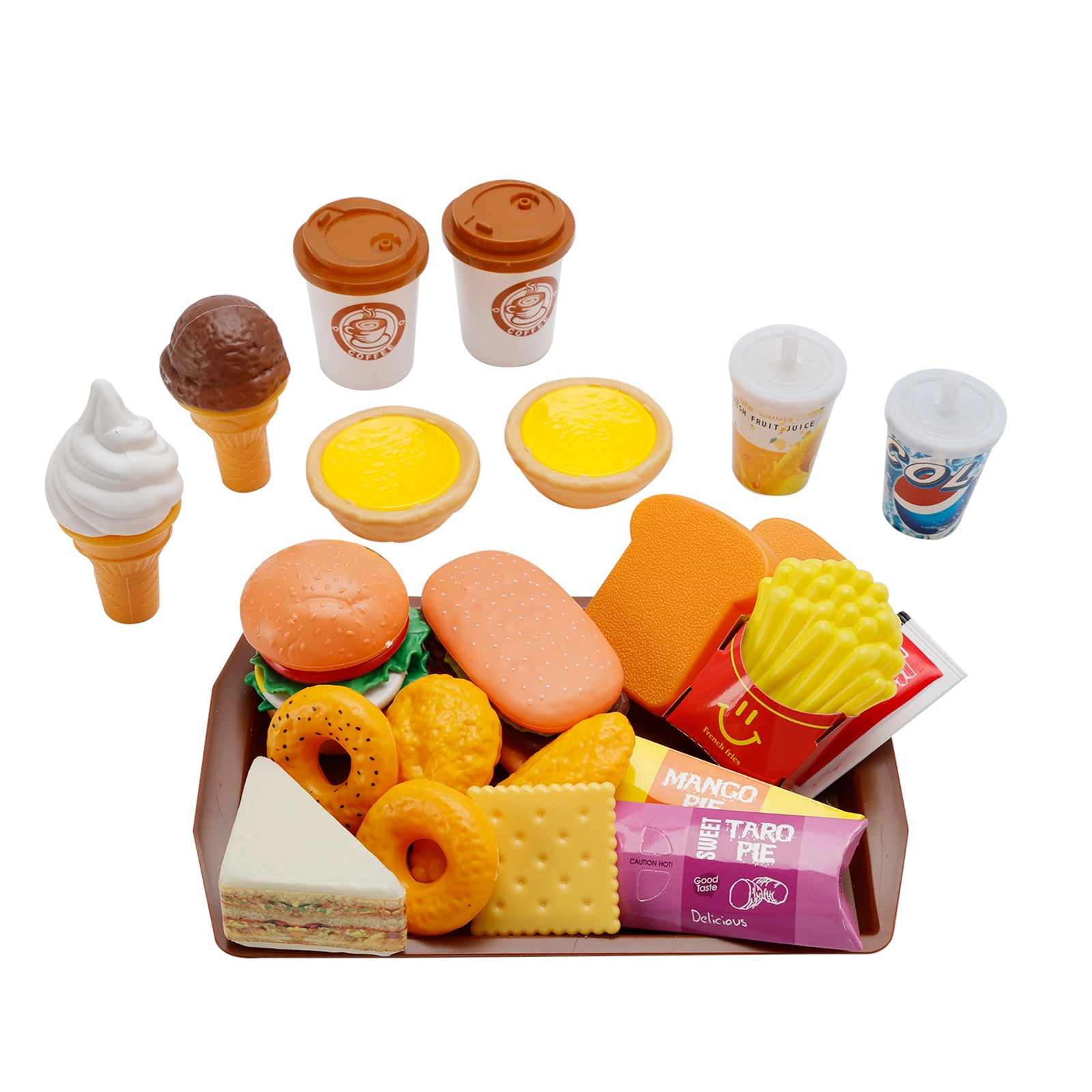 56 pièces de jouets de fast-food / Jouet pizza / Jouets glace / Jouets hamburger / Jouets gâteau