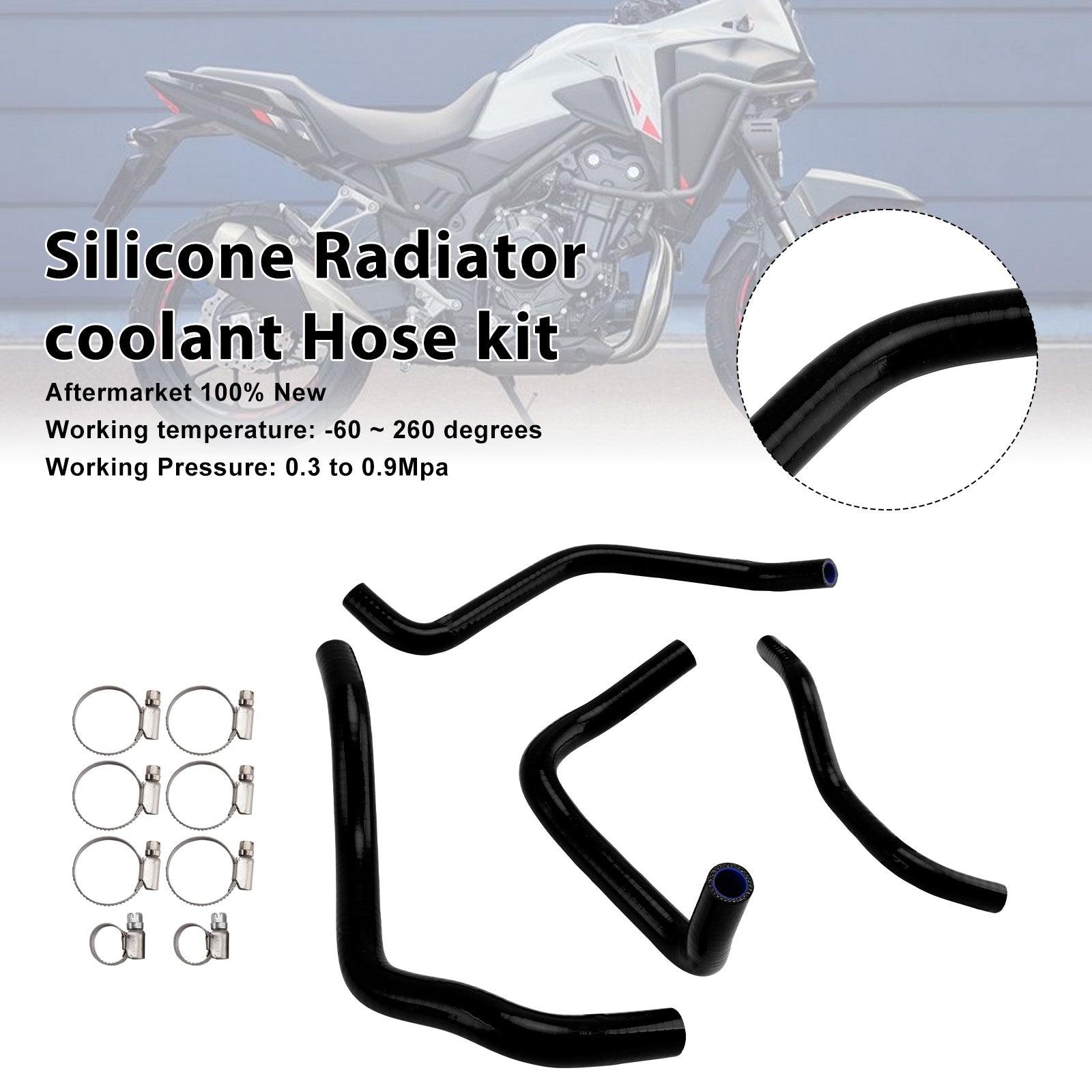 Durite de refroidissement en silicone pour radiateur Honda NX400 NX500 (2024-2025)