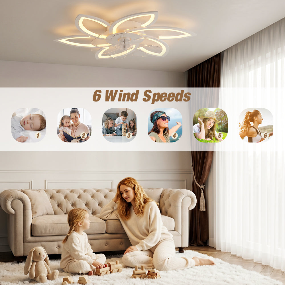 Silencioso Ventilador de techo con LED con iluminación y mando a distancia