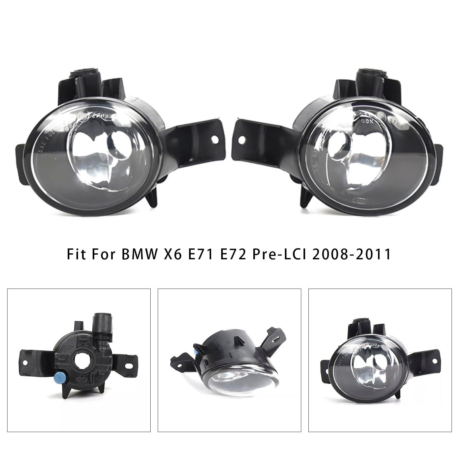 Par de luces antiniebla delantera sin bombillas para BMW X6 E71 E72 2008-2011 63177187631