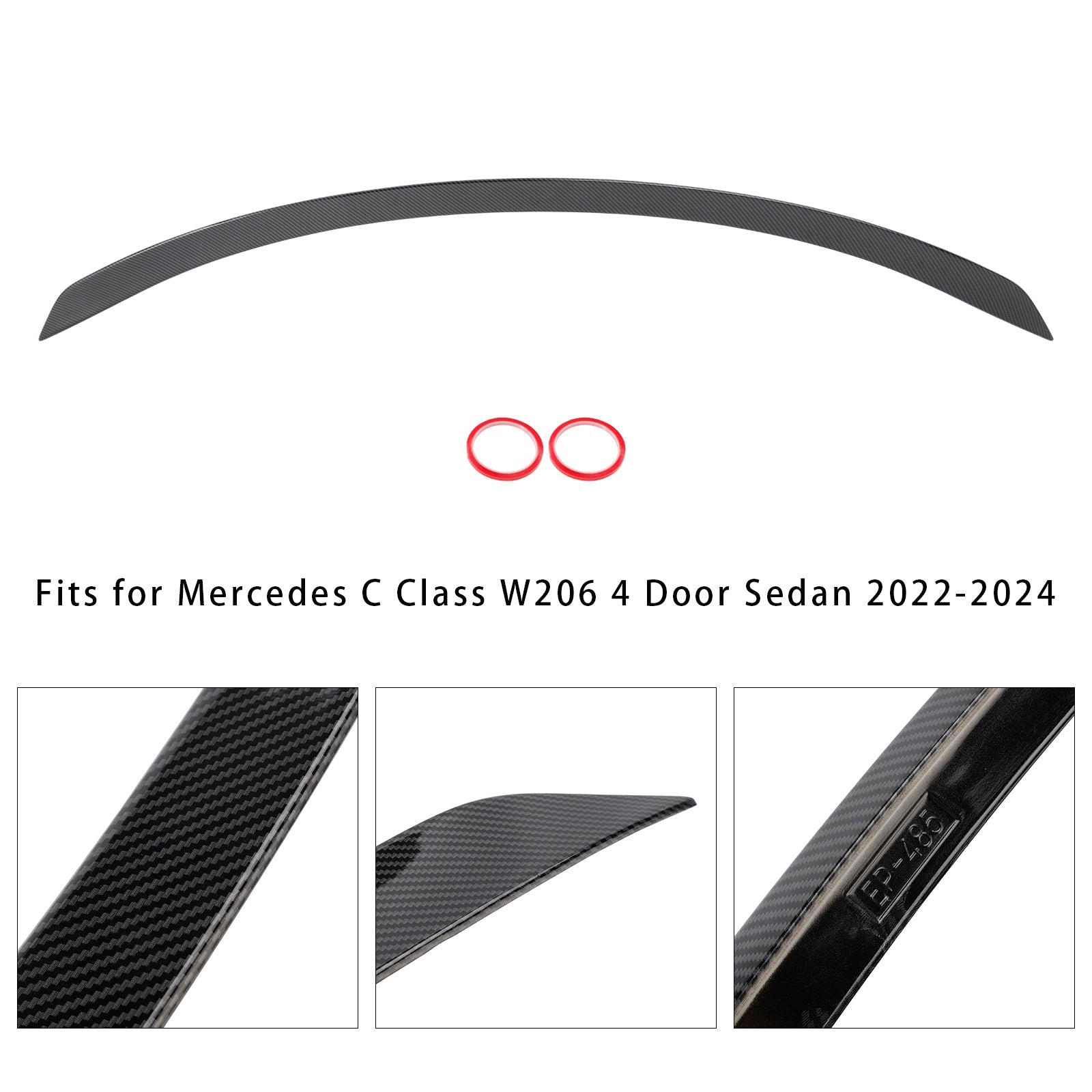 Spoiler posteriore in fibra di carbonio per Benz W206 C63S 2022-2024
