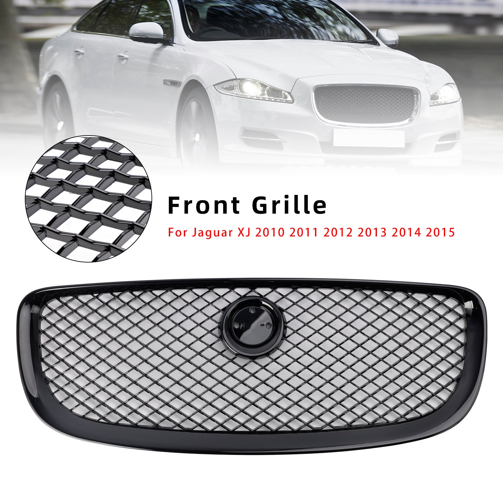 Grille de pare-chocs avant noire brillante Jaguar XJ 2010-2015