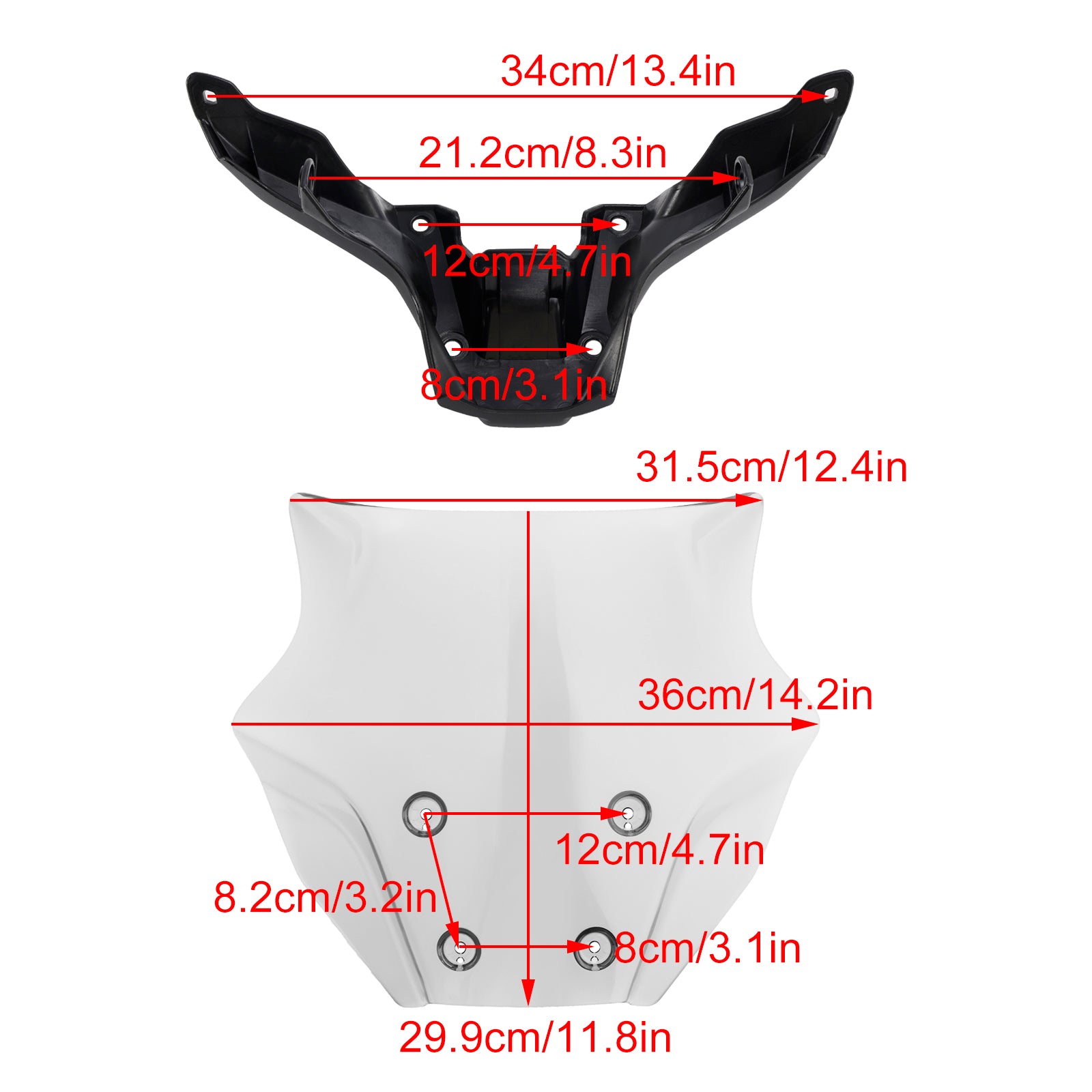 Vetrobransko steklo + podpora za Yamaha MT-09/SP 2024-2025