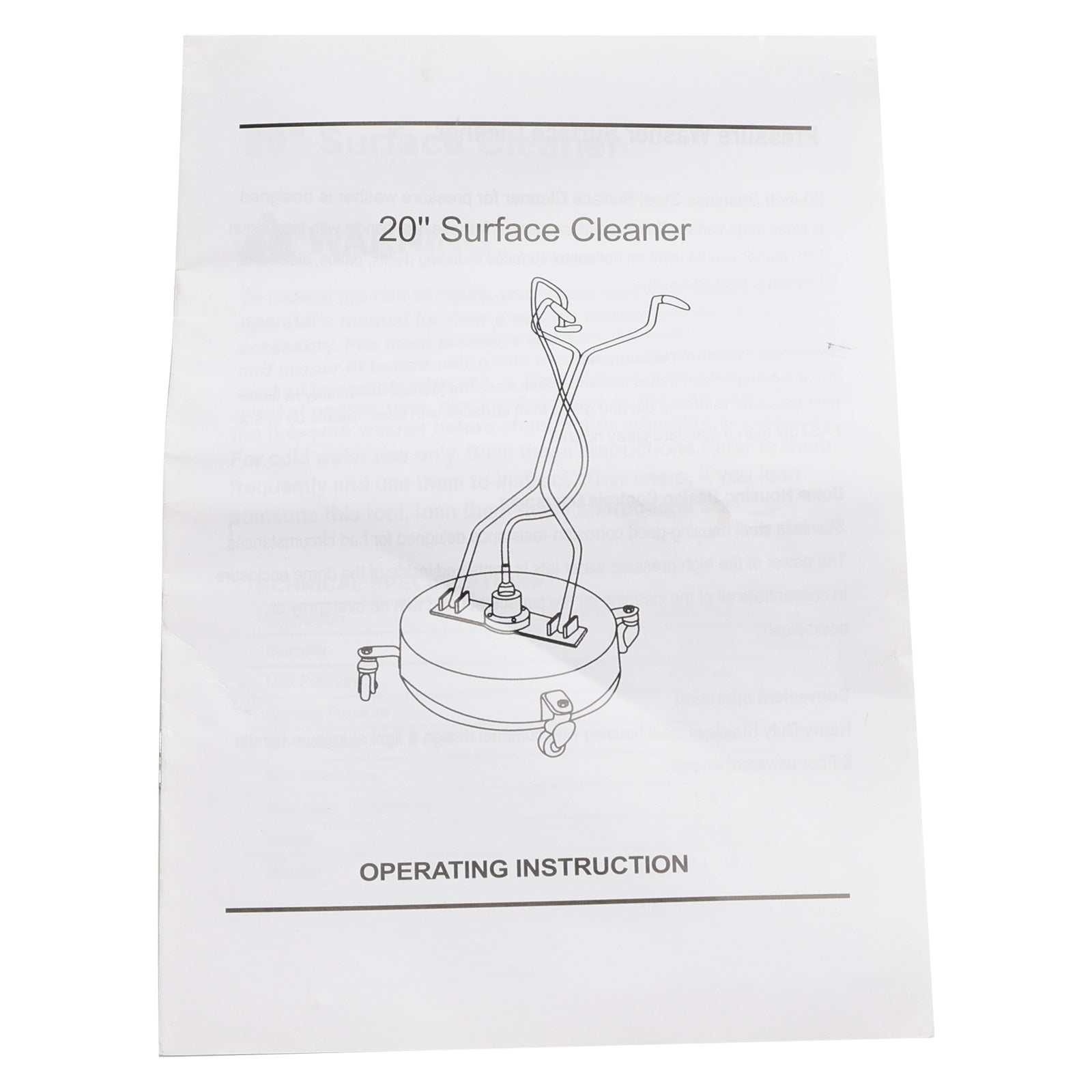 85.403.007 Xstream Power Equipment 4 000 psi Środek do czyszczenia powierzchni Whirl-A-Way, 20 cali