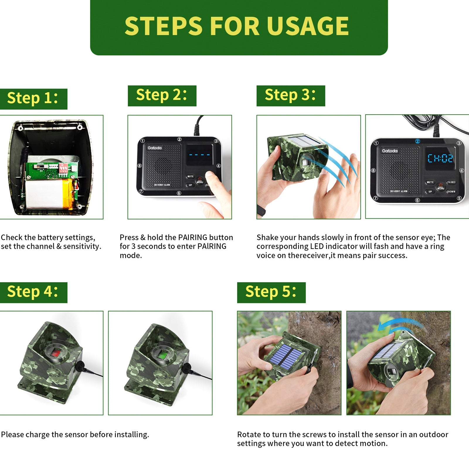 Alarm d'800m infrardeči zunanji solarni dovoz, protivlomni, indukcijski, brezžični