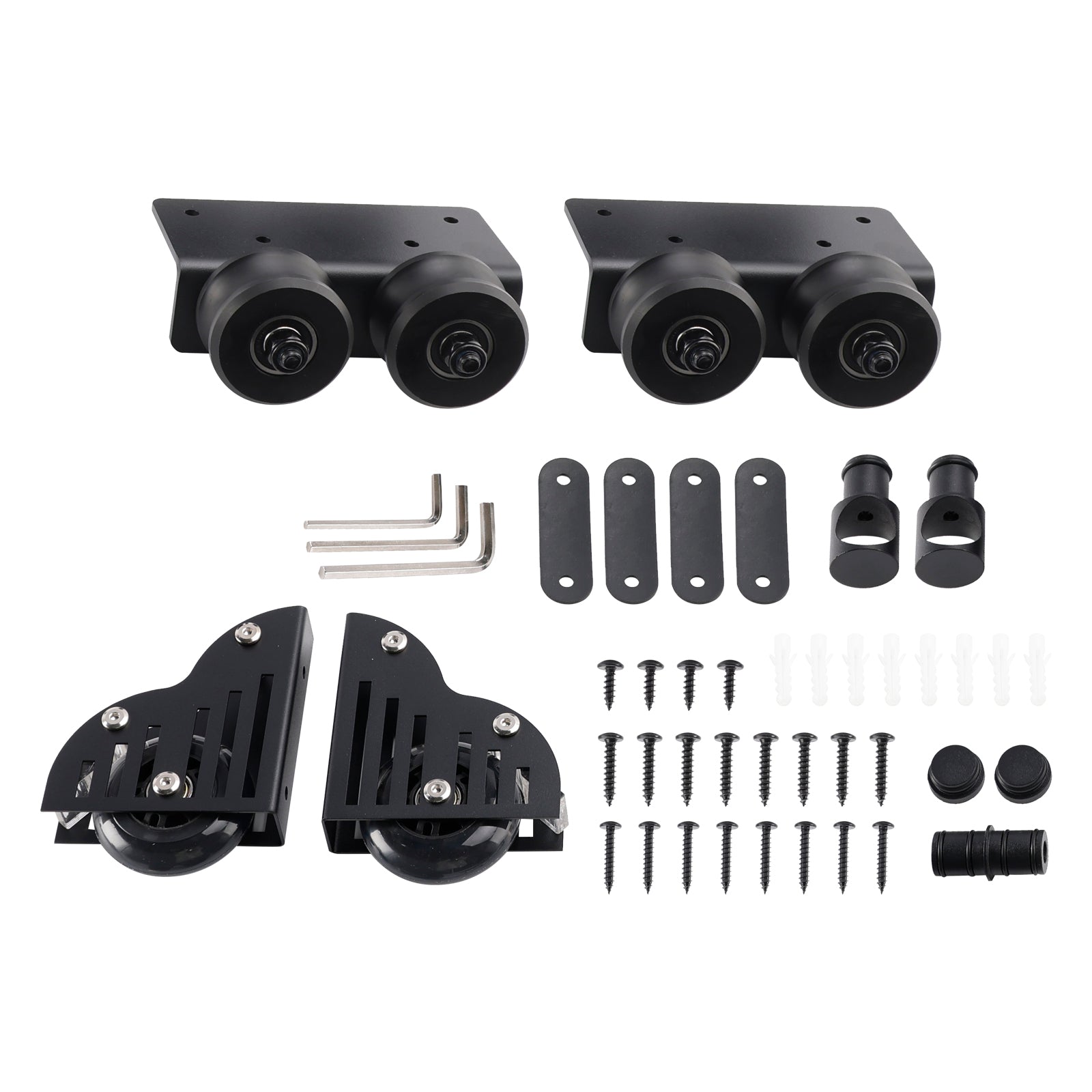 Kit de quincaillery para biblioteca deslizante para tubo redondo de 6.6 pies con freno