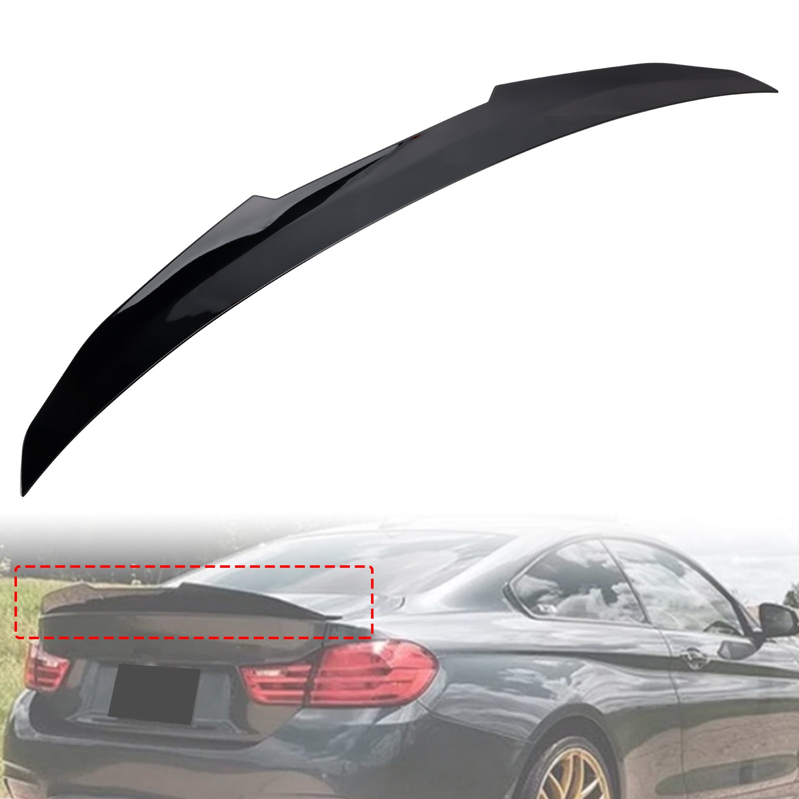 Spoiler posteriore nero lucido per BMW Serie 4 F33 Cabrio (2013-2020)