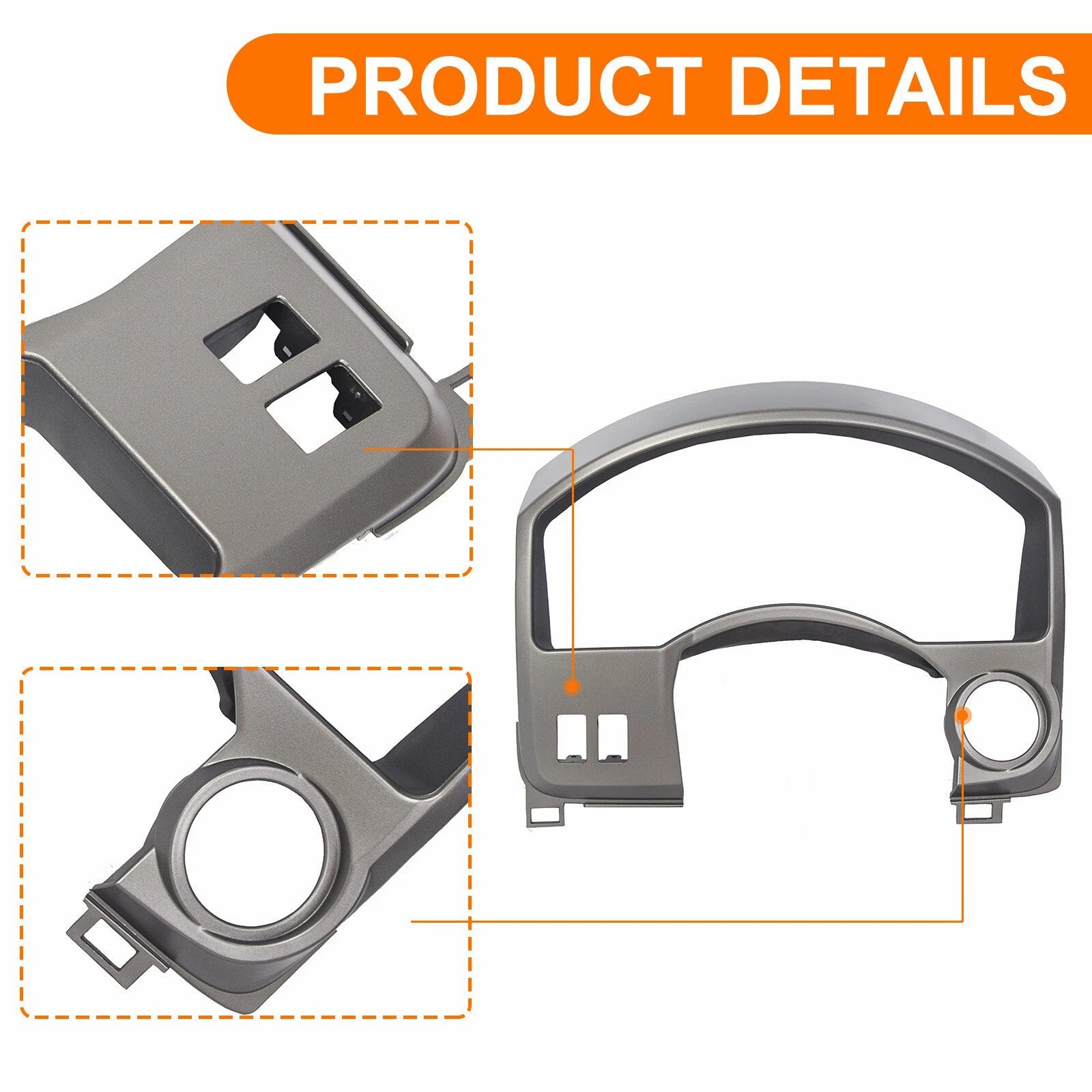 Siva armaturna plošča gauge pokrov za Nissan Titan Armada 2004-2006 68240-7S000