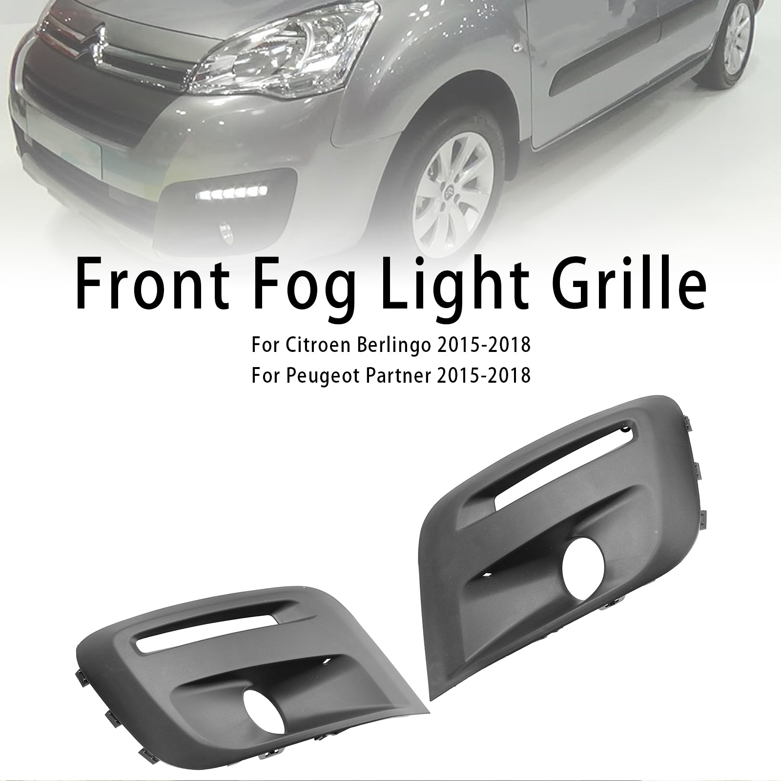 Rejilla de luz antiniebla del parachoques delantero Peugeot Partner 2015-2018 1513564680 9810965777