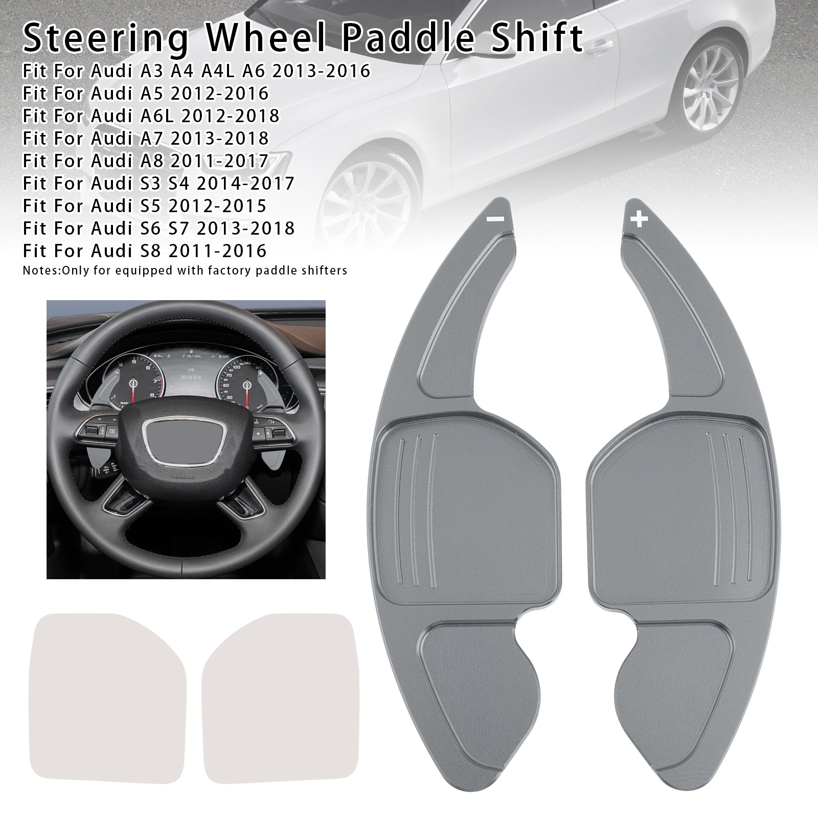 Extension de palettes de changement de vitesse au volant pour Audi A3 A4 A5 A6 A8