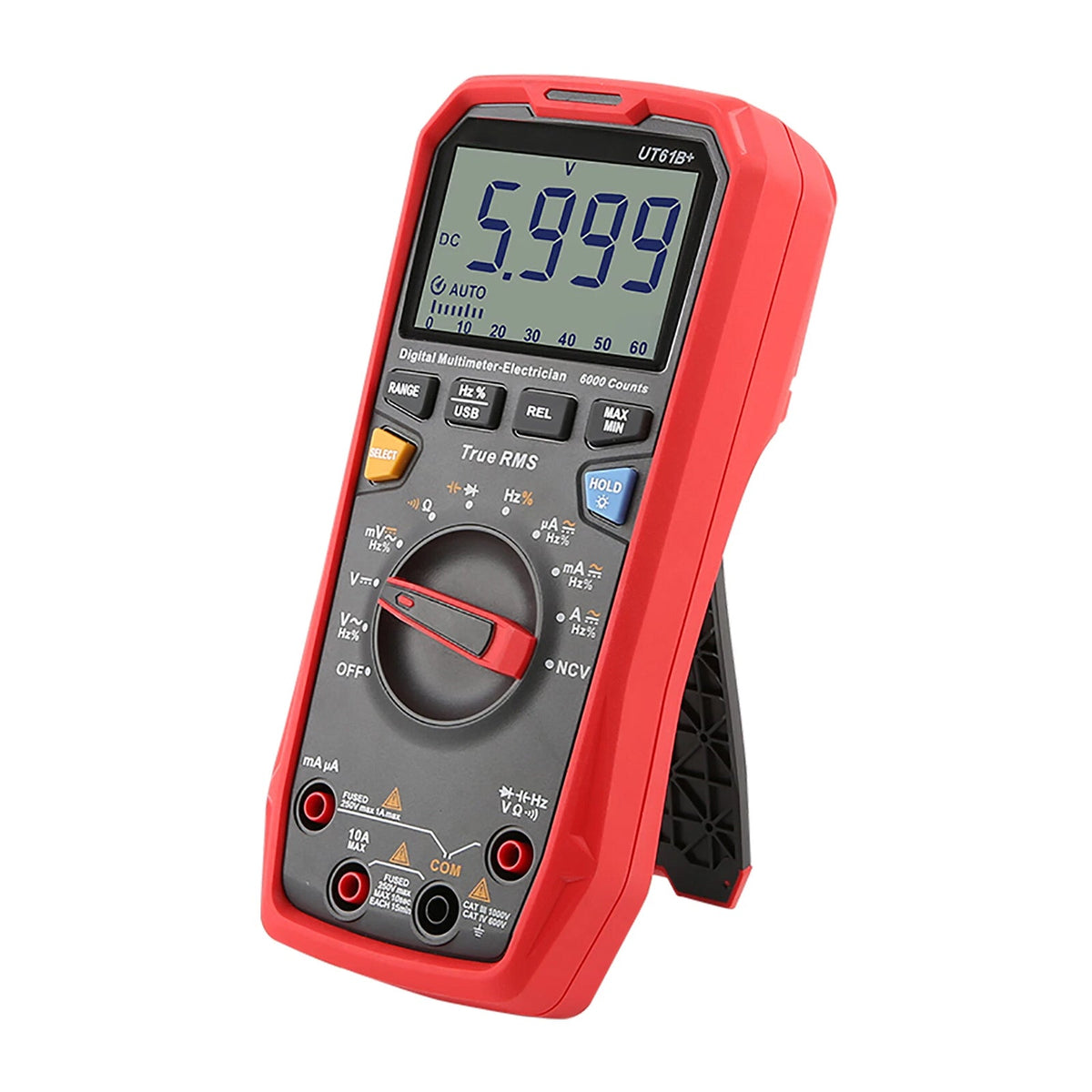 UT61B+ digitale multimeter: AC/DC-spannings-, stroom-, weerstands- en capaciteitstester