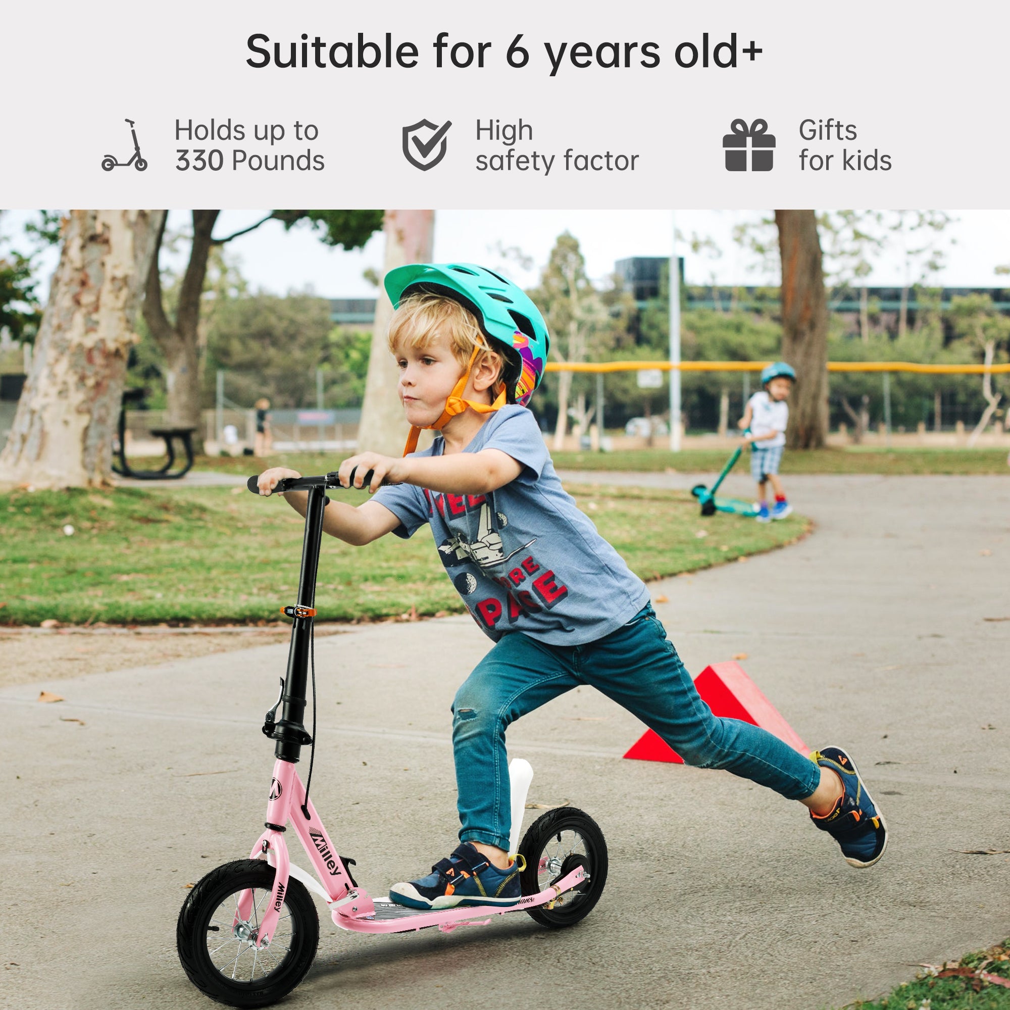 12" Opvouwbare scooter met grote rubberen banden, soepele rit en schokdemping voor volwassenen en tieners