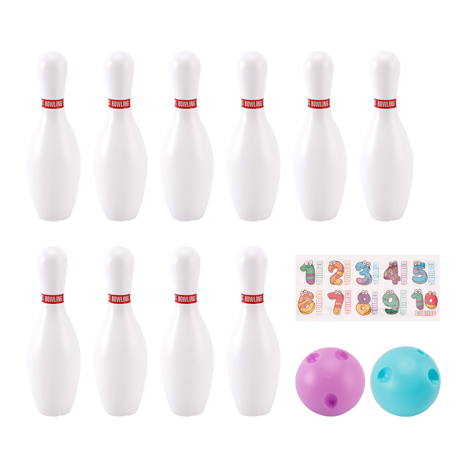 Ensemble de boules de bowling lumineuses de 19 cm pour enfants, jeu de fête d'intérieur et d'extérieur, jouet cadeau
