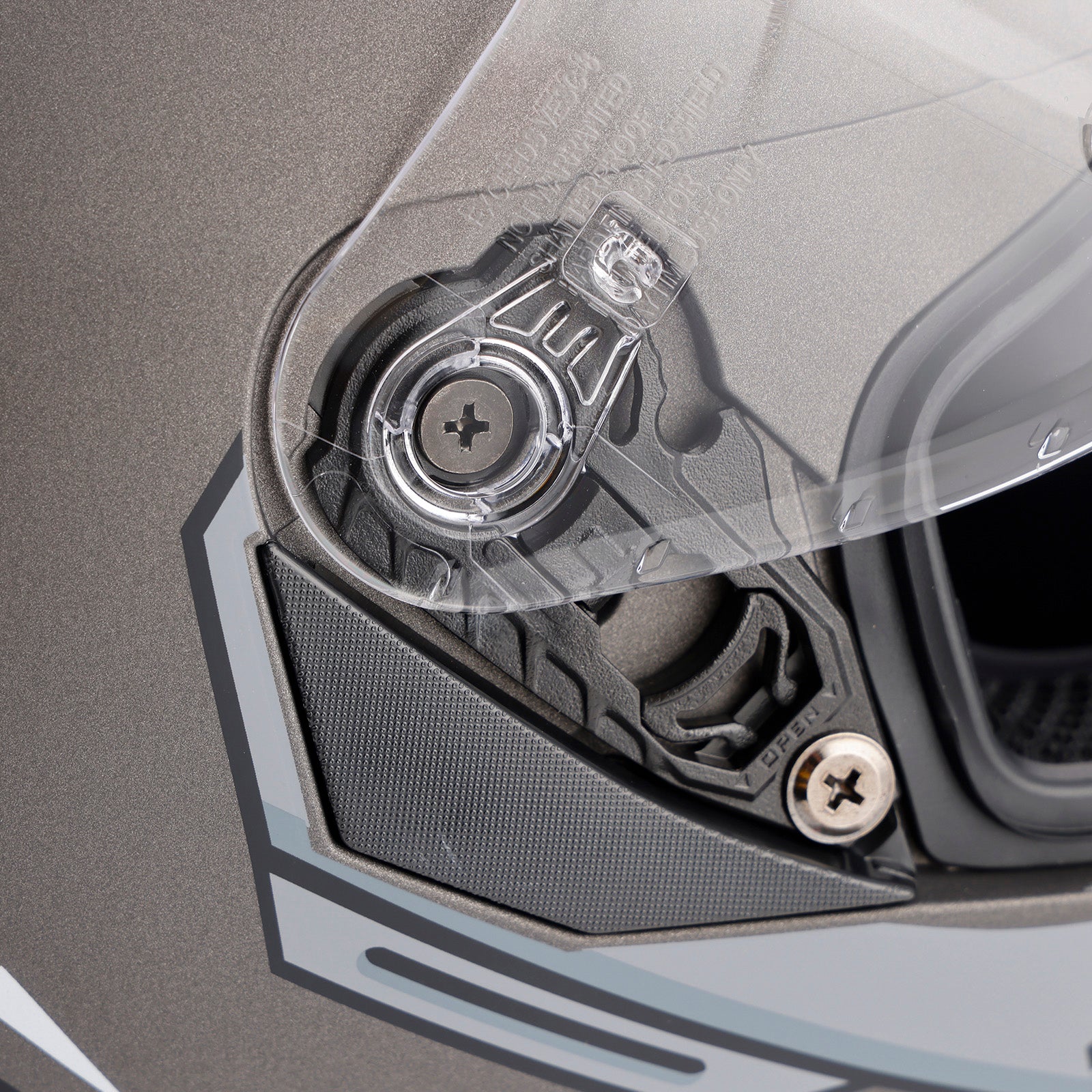 Zintegrowany kask motocyklowy dla dorosłych, szary i biały