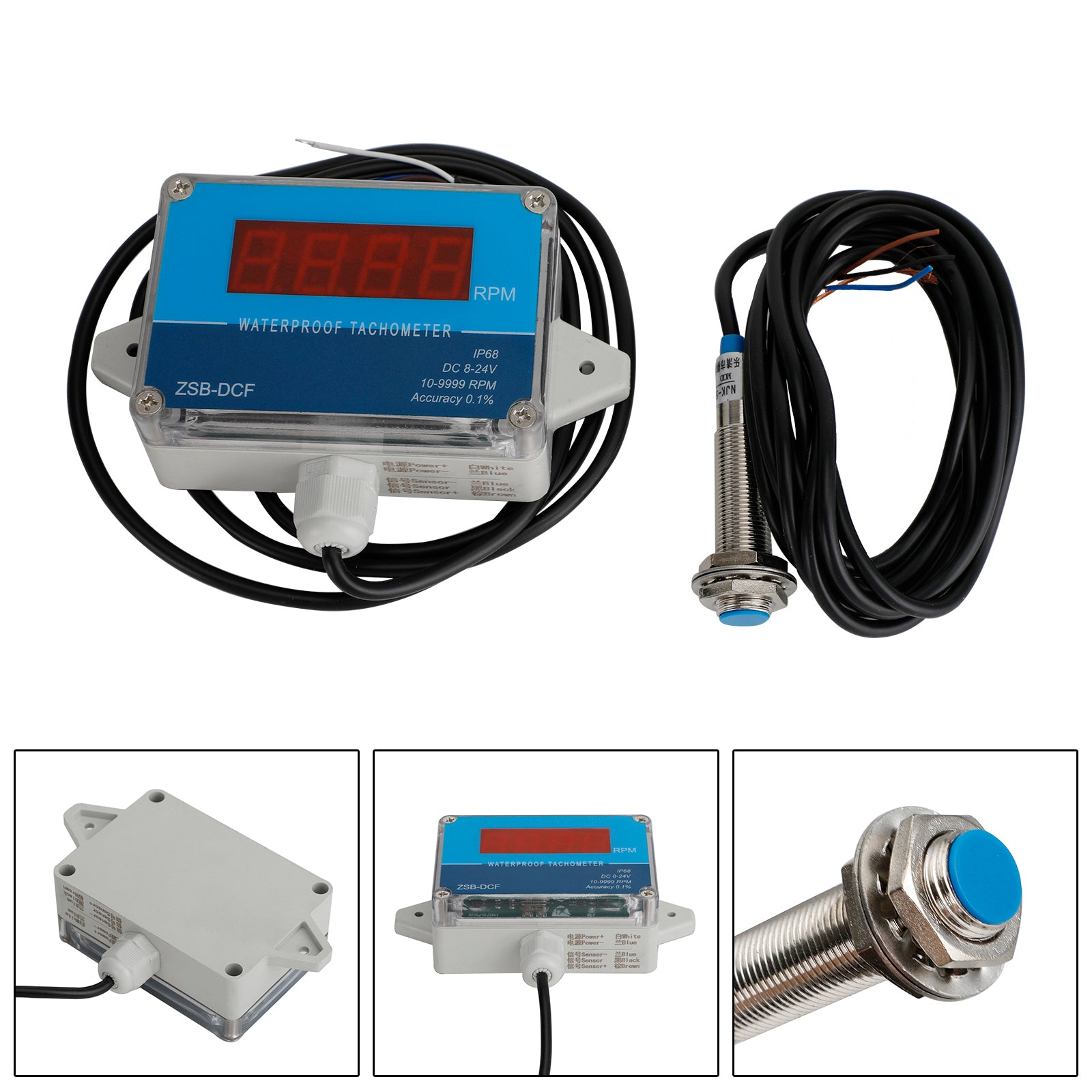 Testeur De Compteur De Vitesse De Moteur Numérique De Tachymètre Hall Dc 8-24V