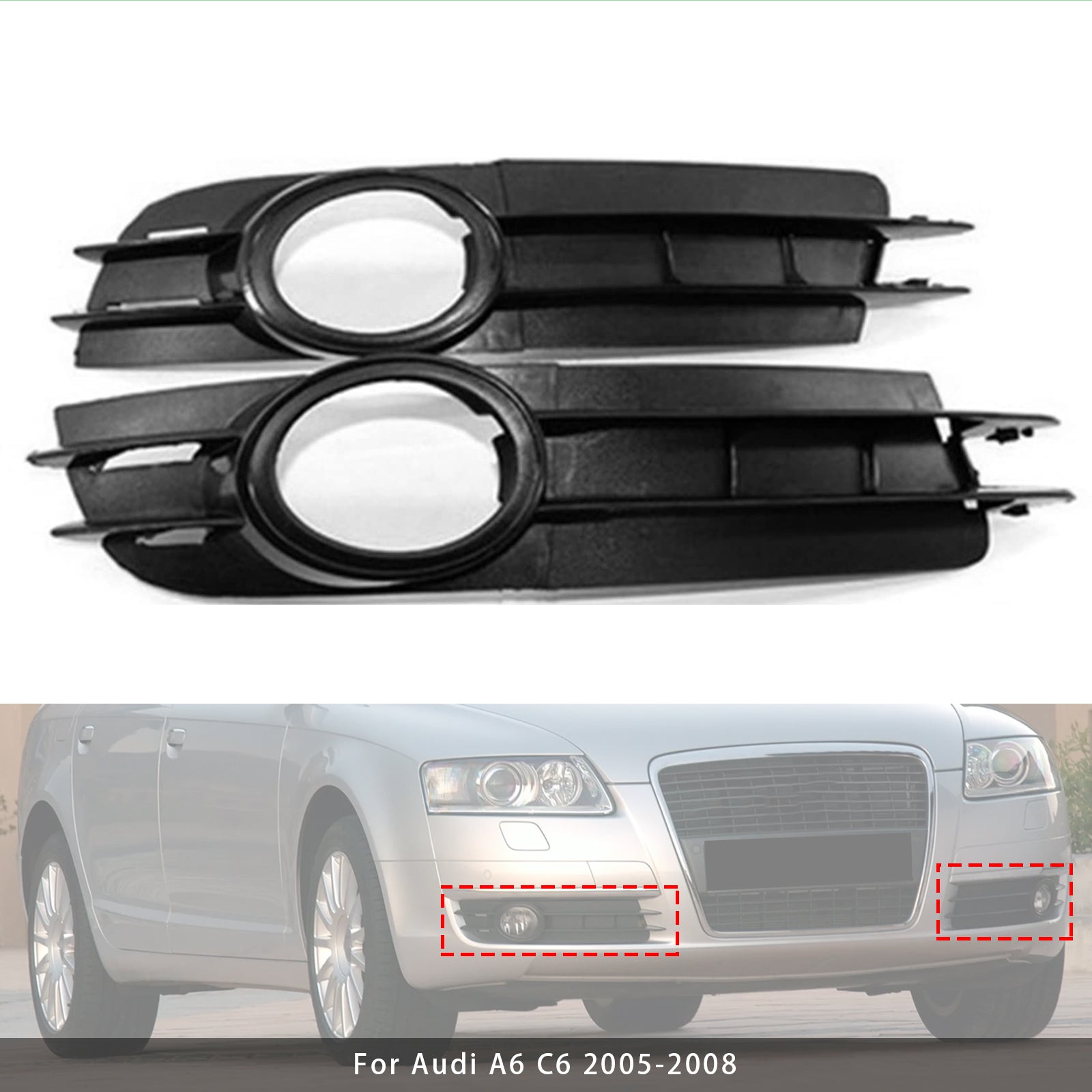 Para osłon świateł przeciwmgielnych do Audi A6 C6 2005-2008 (4F0807681A i 4F0807682A)
