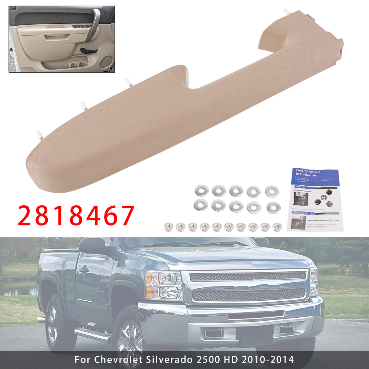 Vasen etukäsinojan korjaussarja, yhteensopiva Chevy Silverado 1500 2500HD 3500HD 10-2014 kanssa