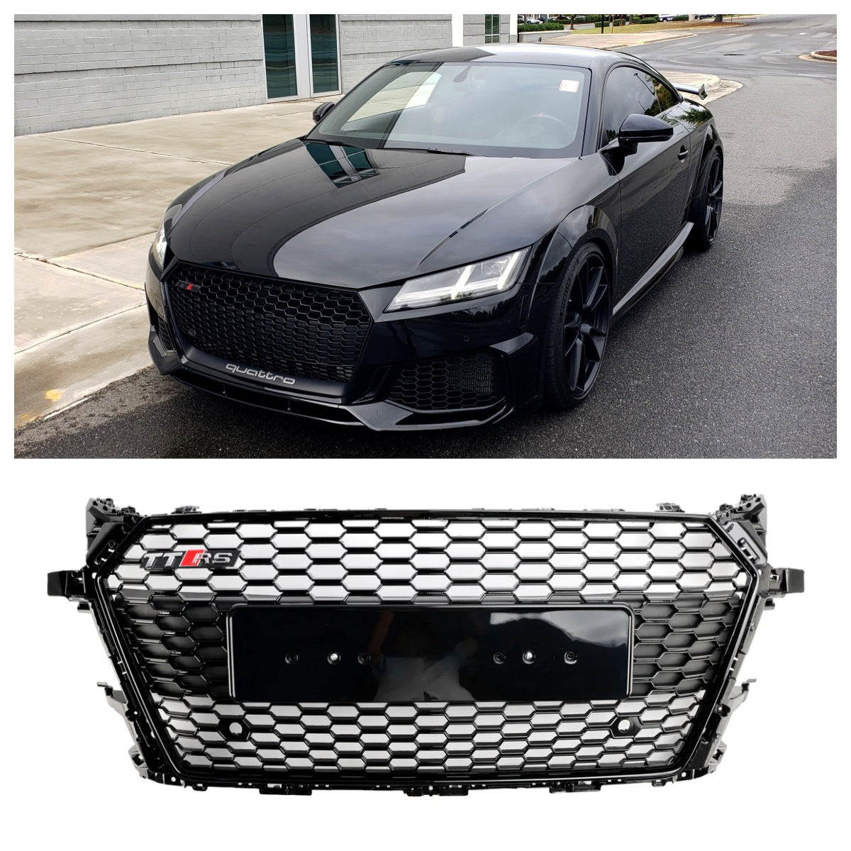 Audi TT 8S 2014-2023 Grid de nonas de panal negro brillante