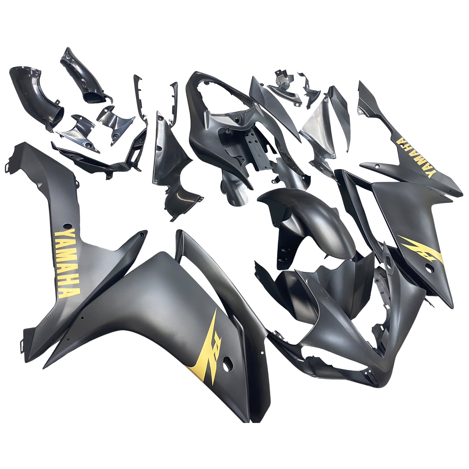 Carénages Amotopart 2007-2008 Yamaha YZF-R1 Noir Mat & Or R1 Generic