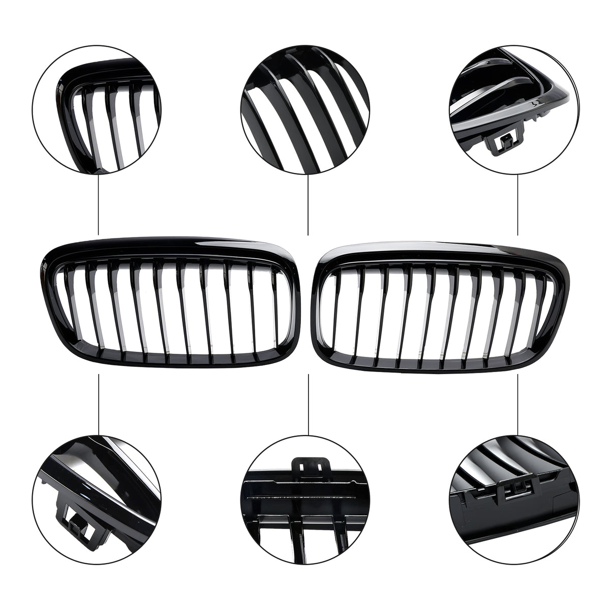 Glänzend schwarzer Frontgrill für BMW 2er Gran Tourer F45 F46 2015–2018