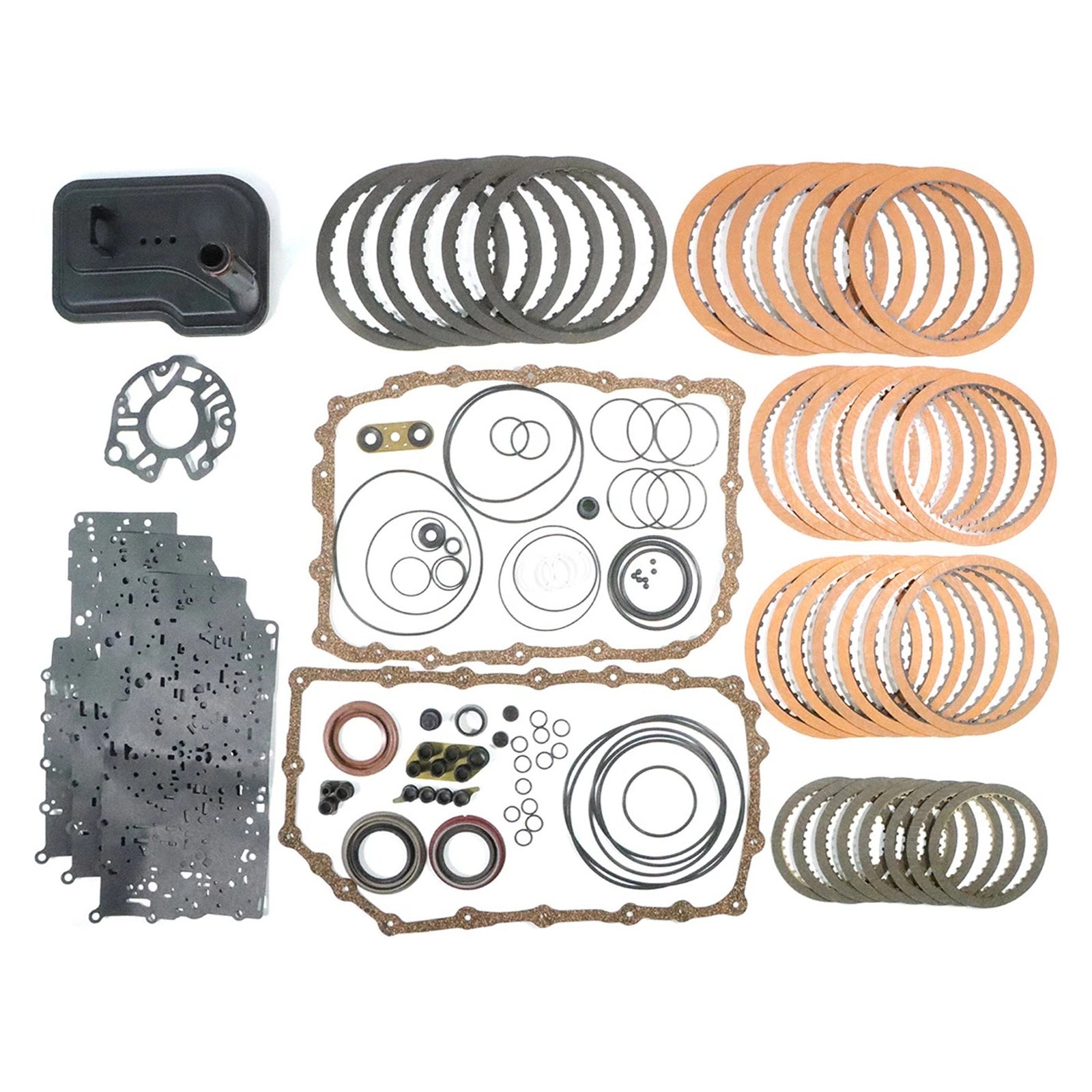Kit de réfection complet pour transmissions 6L90, 6L90E, 6L80 et 6L80E, comprenant pistons, filtre et disques de friction.
