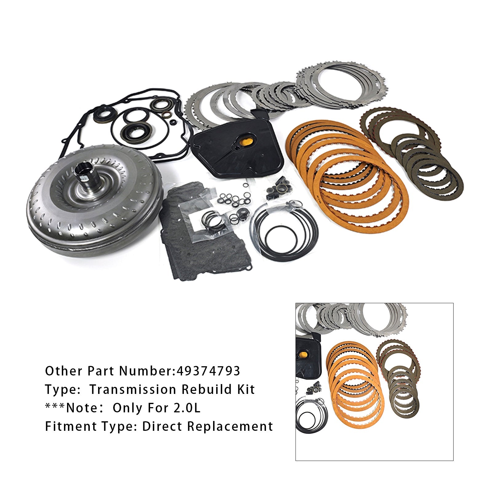 Komplet za prenovo s pretvornikom navora za Ford 2.0L 6F35 (2013 in naslednje)