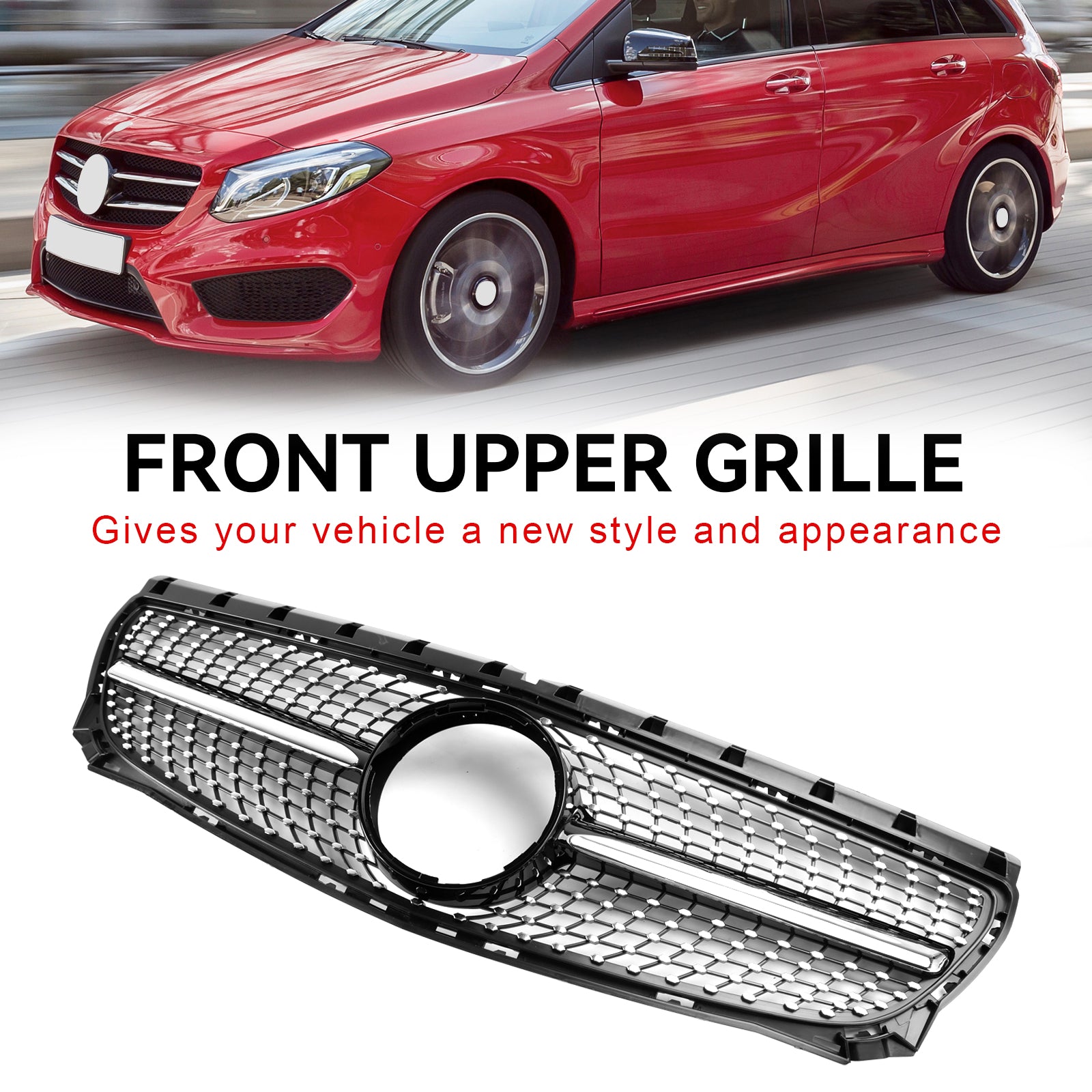 Front Radiator Grille Pour Mercedes B-Class W246 B160 2011-2014 Diamond