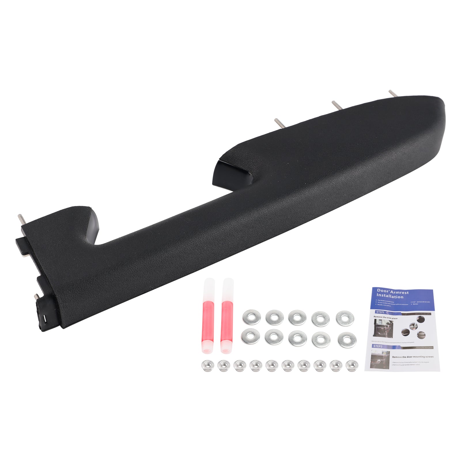 Kit de réparation d'accoudoir avant droit pour Chevy Silverado 1500 2500HD 3500HD 10-14 Noir