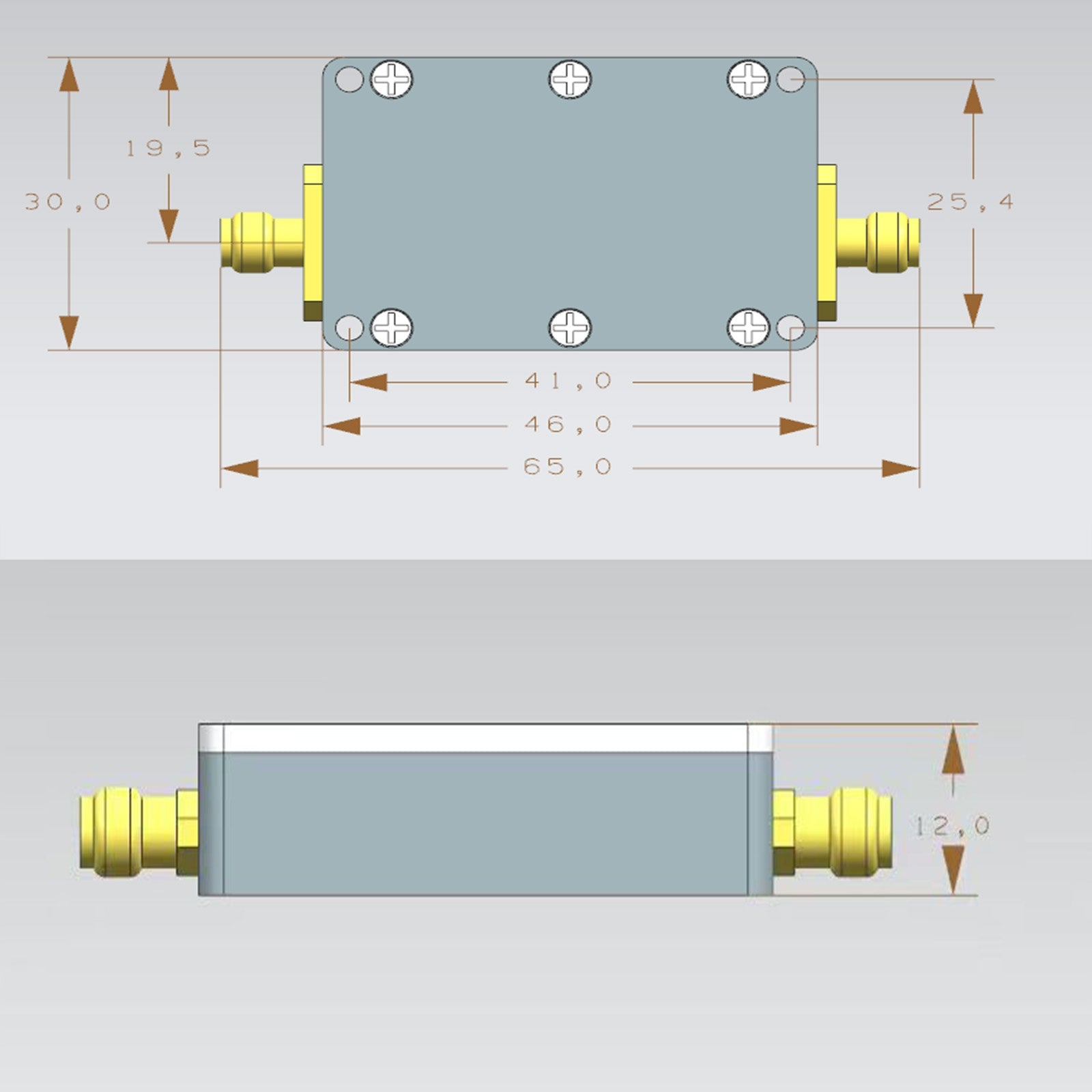 Amplificador RF 10M-6GHz 10dB 20dB 30dB 40dB 40dB Recepción Amplificador a alta ganancia