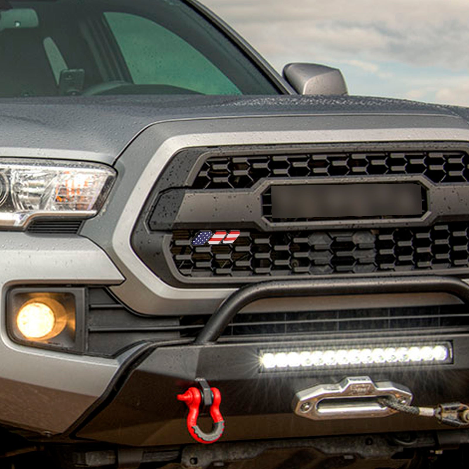 Tricolor Grille Emblem, auto -accessoires voor Toyota Tacoma TRRA RAV4