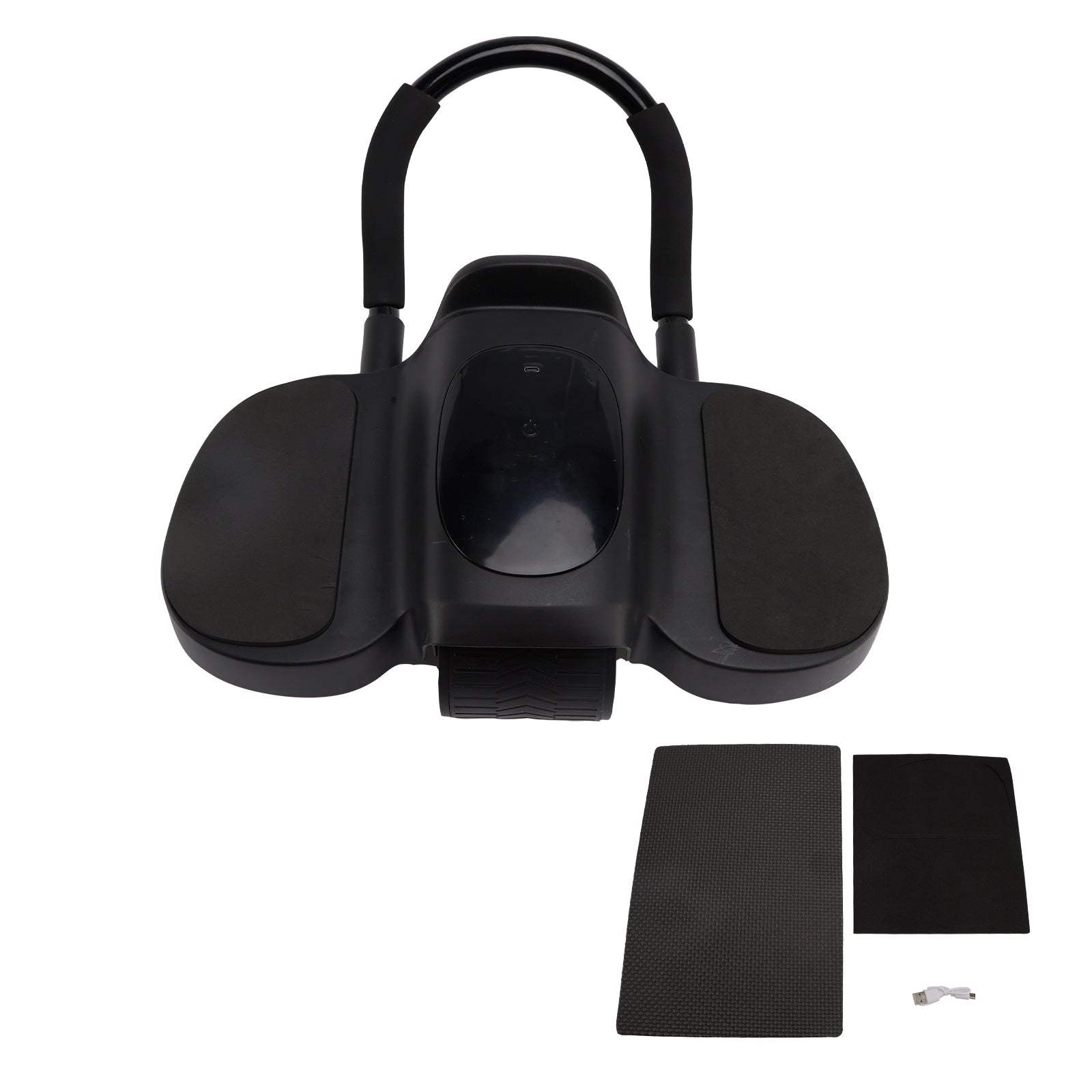 Roller Abdominal Amélioré avec Support pour Coudes, Rebond Automatique et Écran LCD – Inclut Genouillères, Minuterie et Entraîneur pour les Abdominaux, Idéal pour les Entraînements à Domicile (Noir)