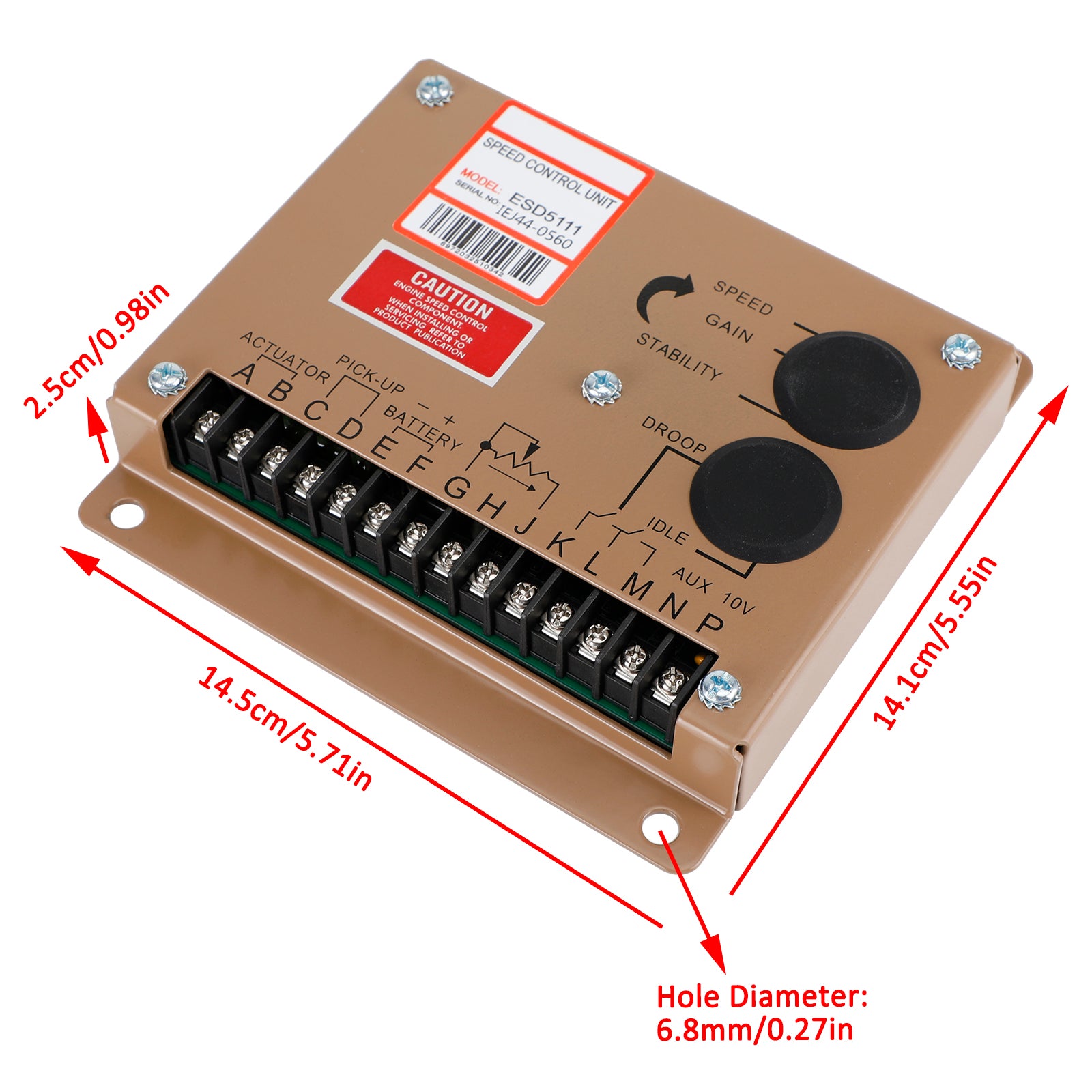 Elektroninen moottorin nopeudensäädin ESD5111 Generaattorin osat