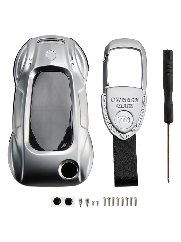 Srebrna skórzana obudowa kluczyka ze stopu cynku do Audi A1 A3 S3