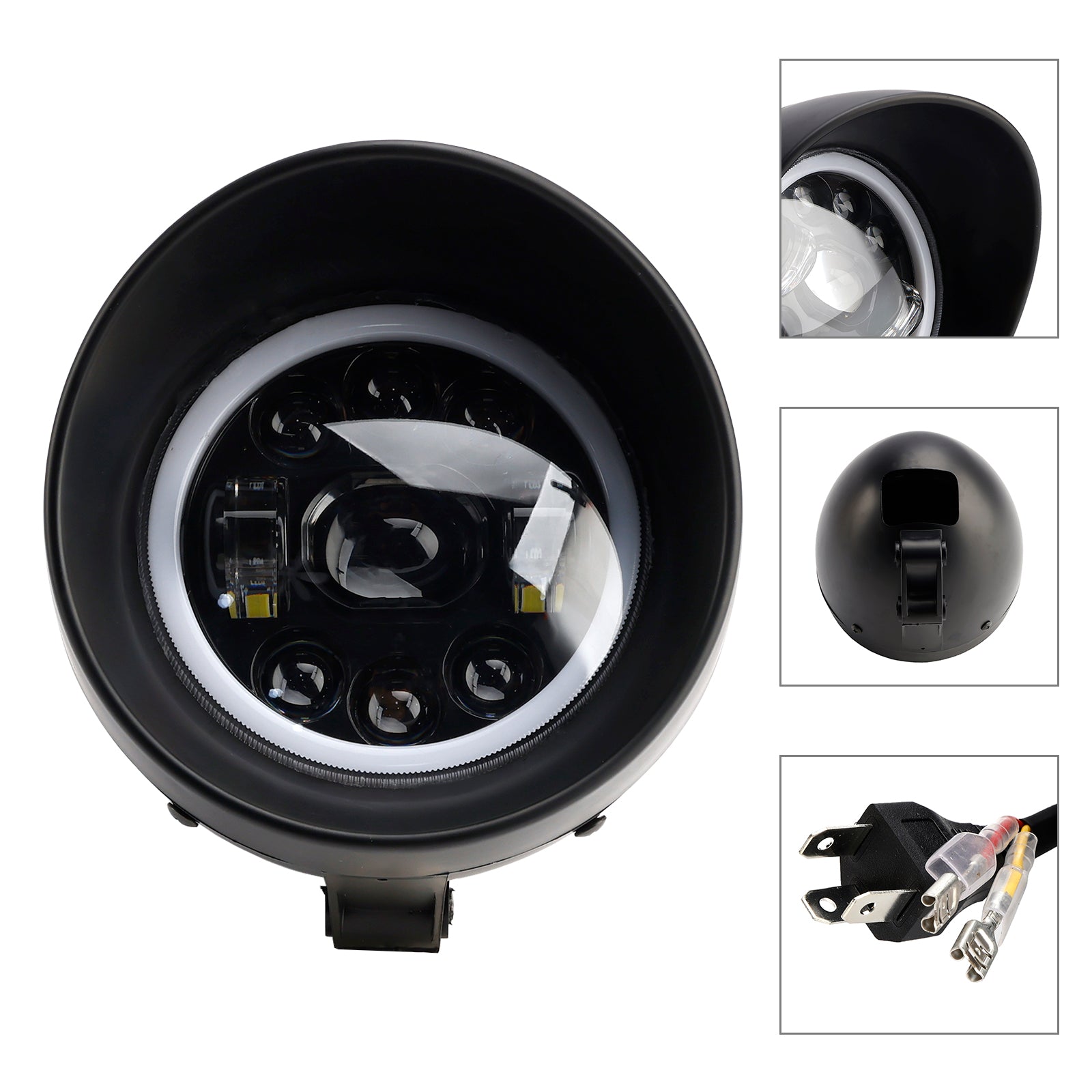 Motorfietsmistlicht, 5,75 inch, 9 bollen, chroom, voor scooter