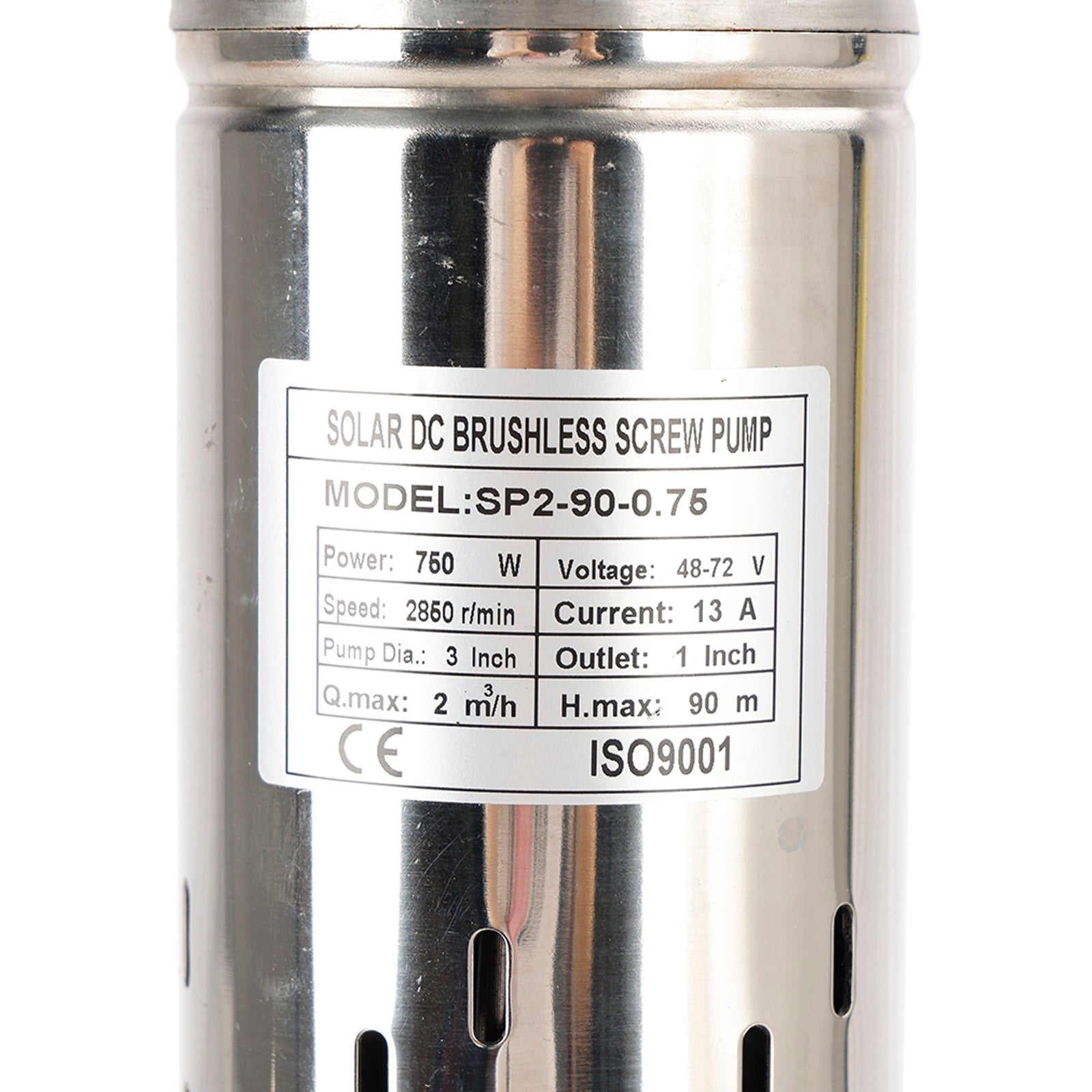 Pompa da pozzo a vite solare MPPT da 3 "48v 750w in acciaio per immersioni profonde
Pompa ad acqua sommergibile solare del foro del pozzo profondo di 3" 48V 750W MPPT incorporato