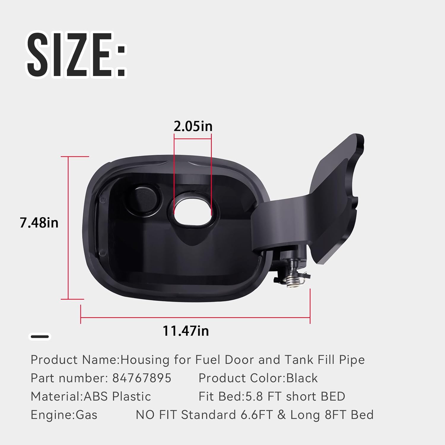 Škatla za polnjenje rezervoarja za gorivo za 5,8 ft blagajna iz Chevrolet Silverado 1500 2019-2025 84767895