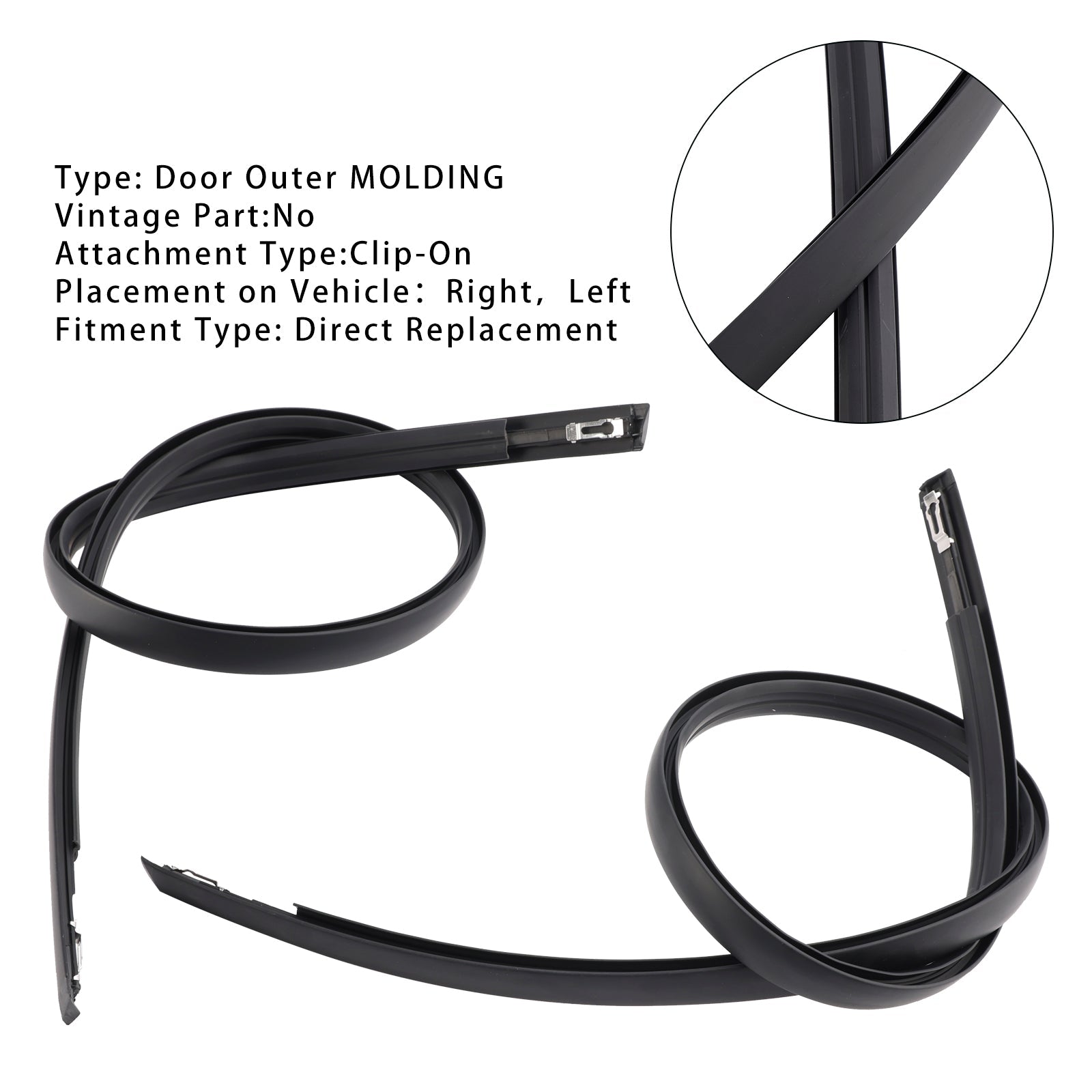 Garniture de toit gauche et droite pour Honda Civic 2012-2015 (2 pièces)